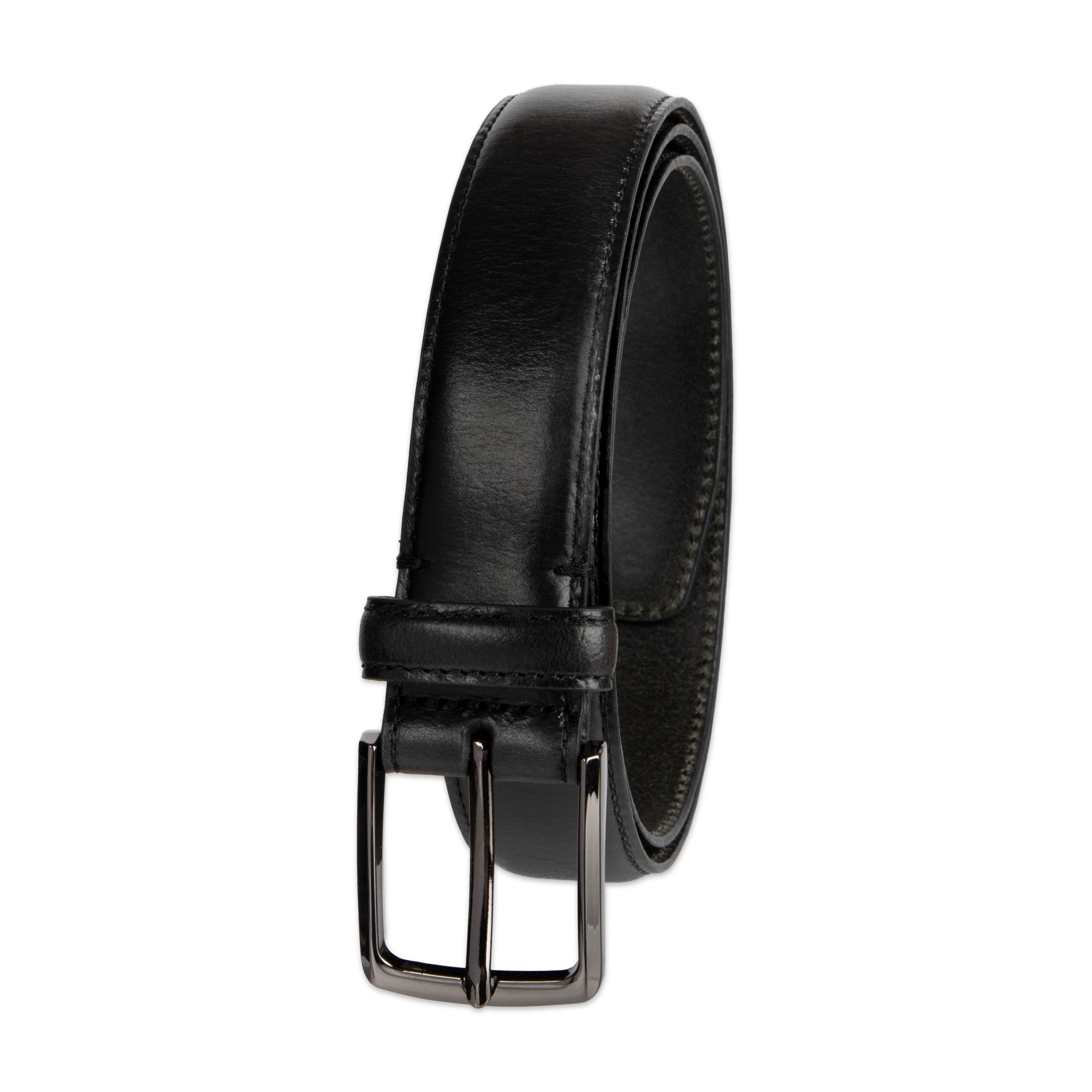 Leather Classic Stitch 32mm Dress Belt - Haggar.com#color_black