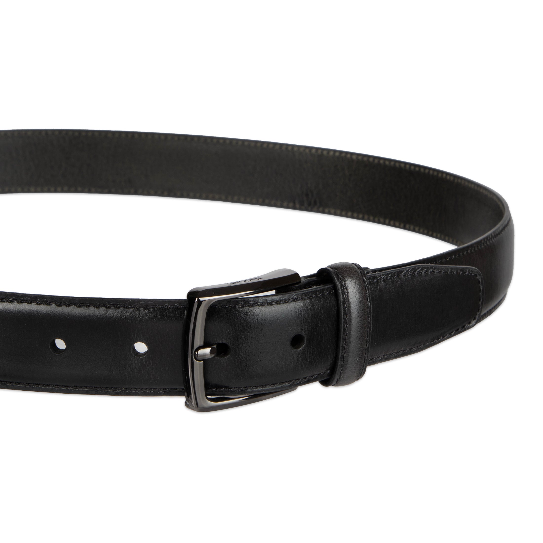 Leather Classic Stitch 32mm Dress Belt - Haggar.com#color_black