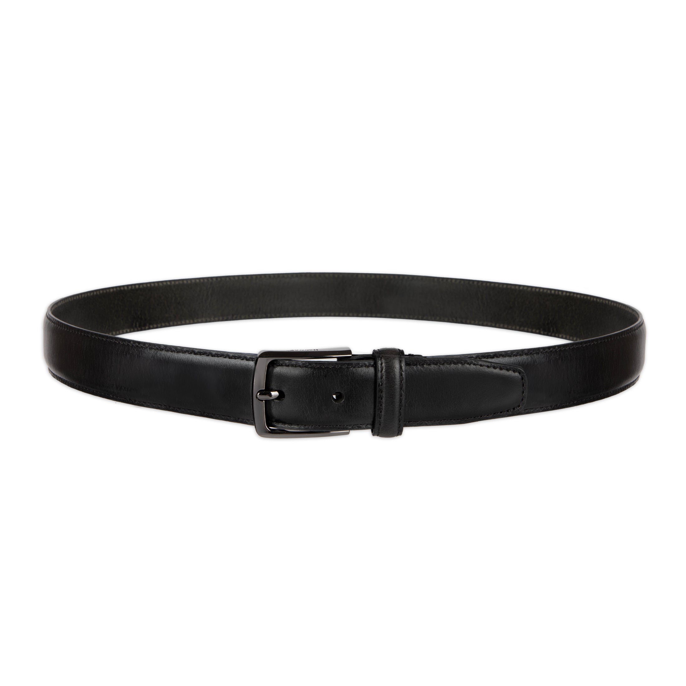 Leather Classic Stitch 32mm Dress Belt - Haggar.com#color_black