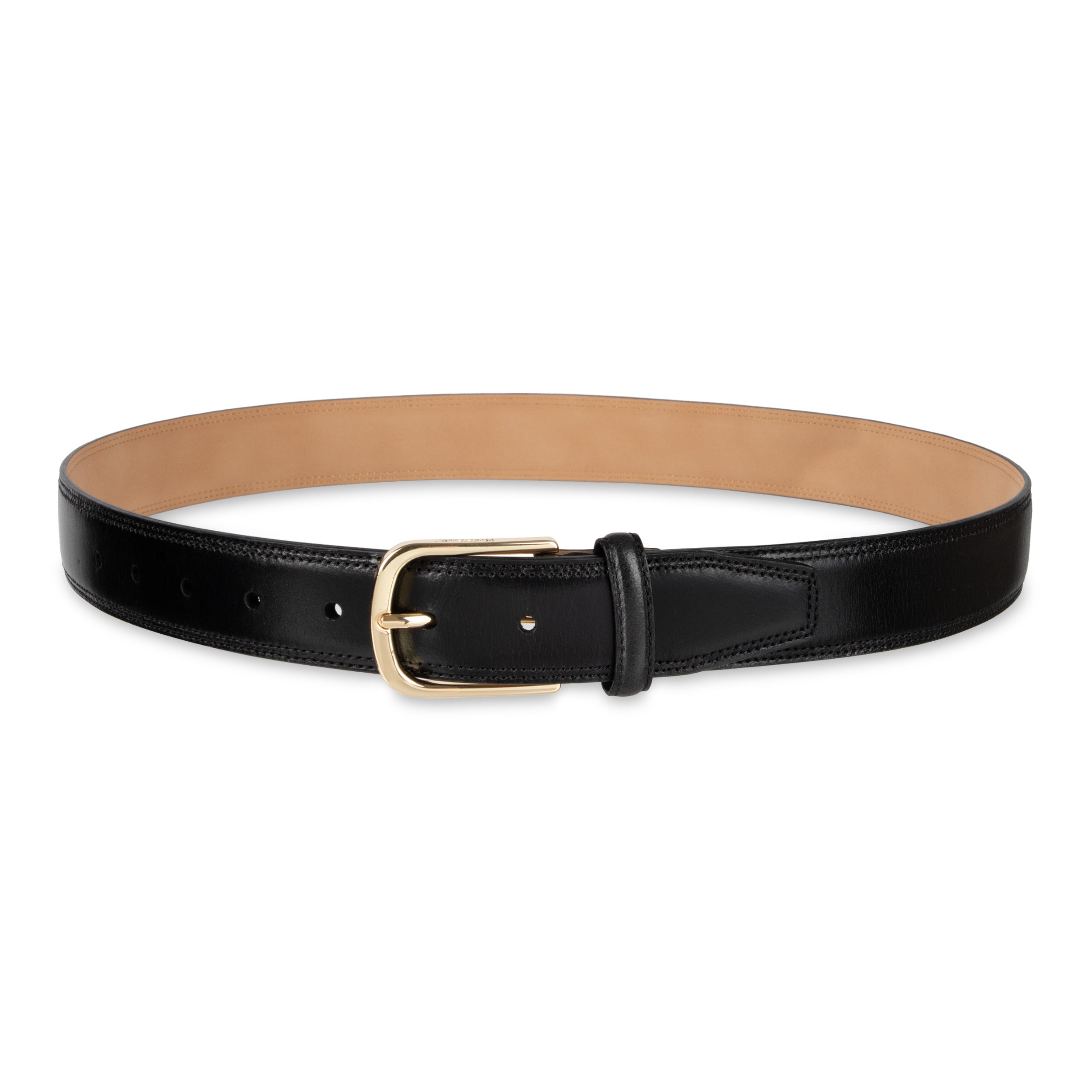Leather Classic Stitch 35mm Dress Belt - Haggar.com#color_black