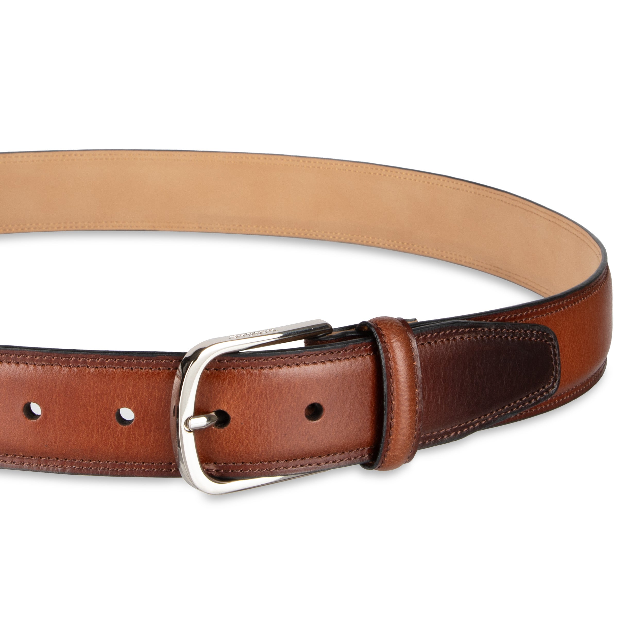 Leather Classic Stitch 35mm Dress Belt - Haggar.com#color_khaki