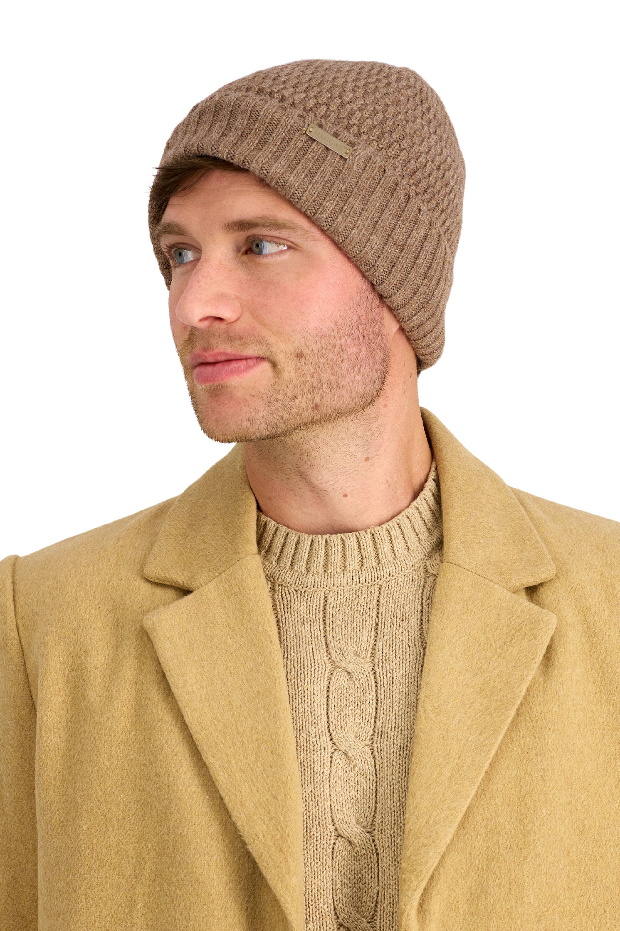 Heathered Micro Cable Crown Beanie, , hi-res