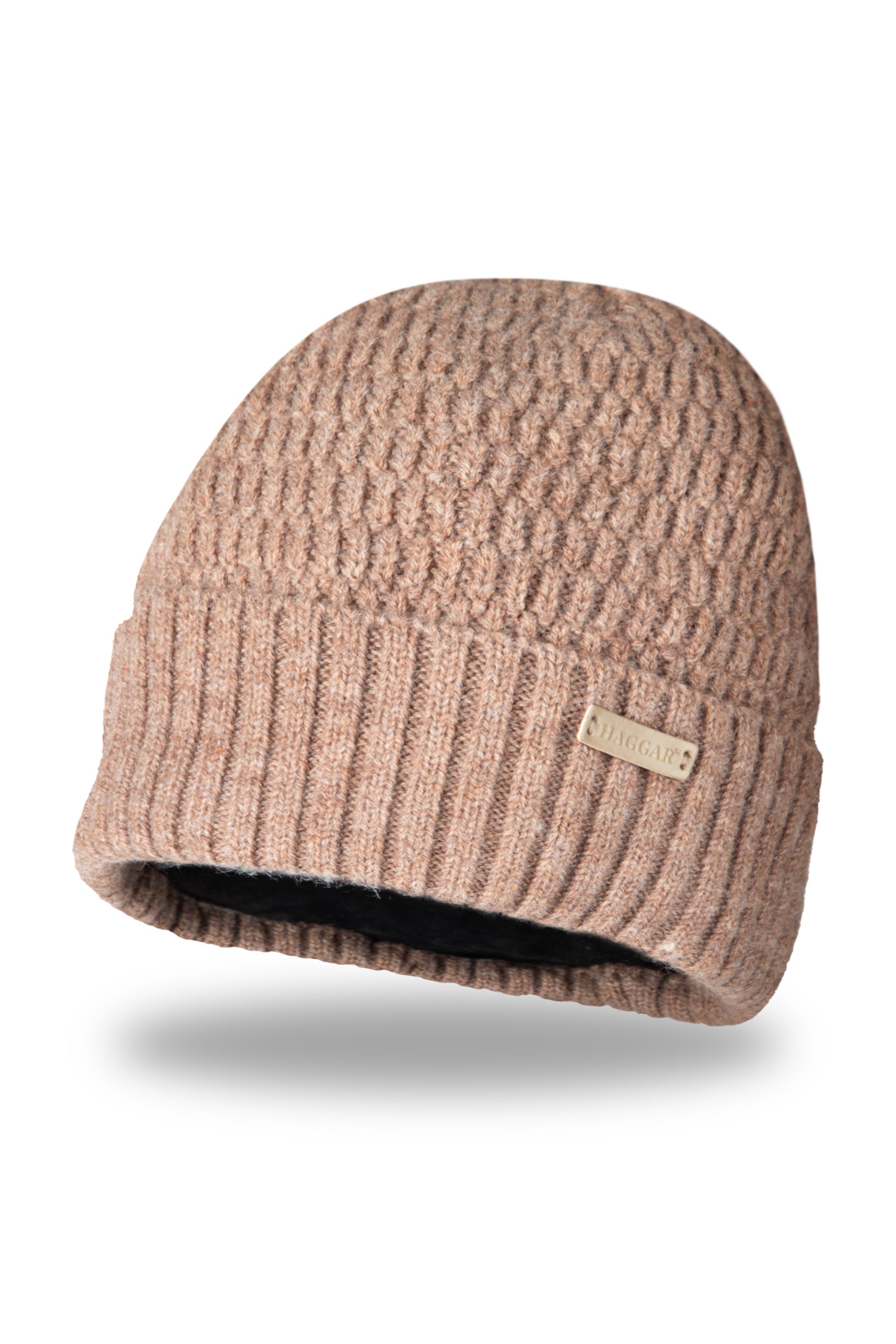 Heathered Micro Cable Crown Beanie - Khaki
