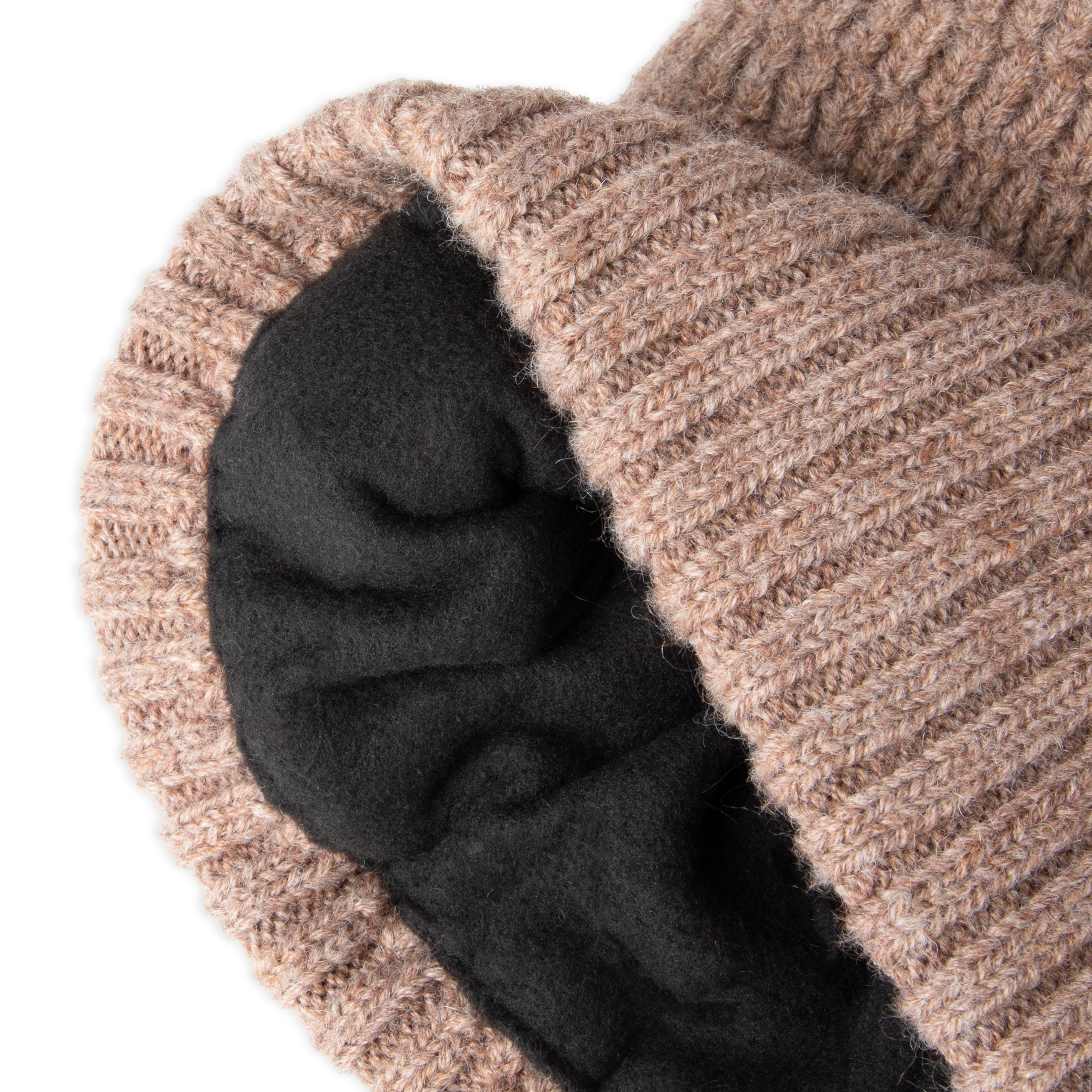 Heathered Micro Cable Crown Beanie - Khaki