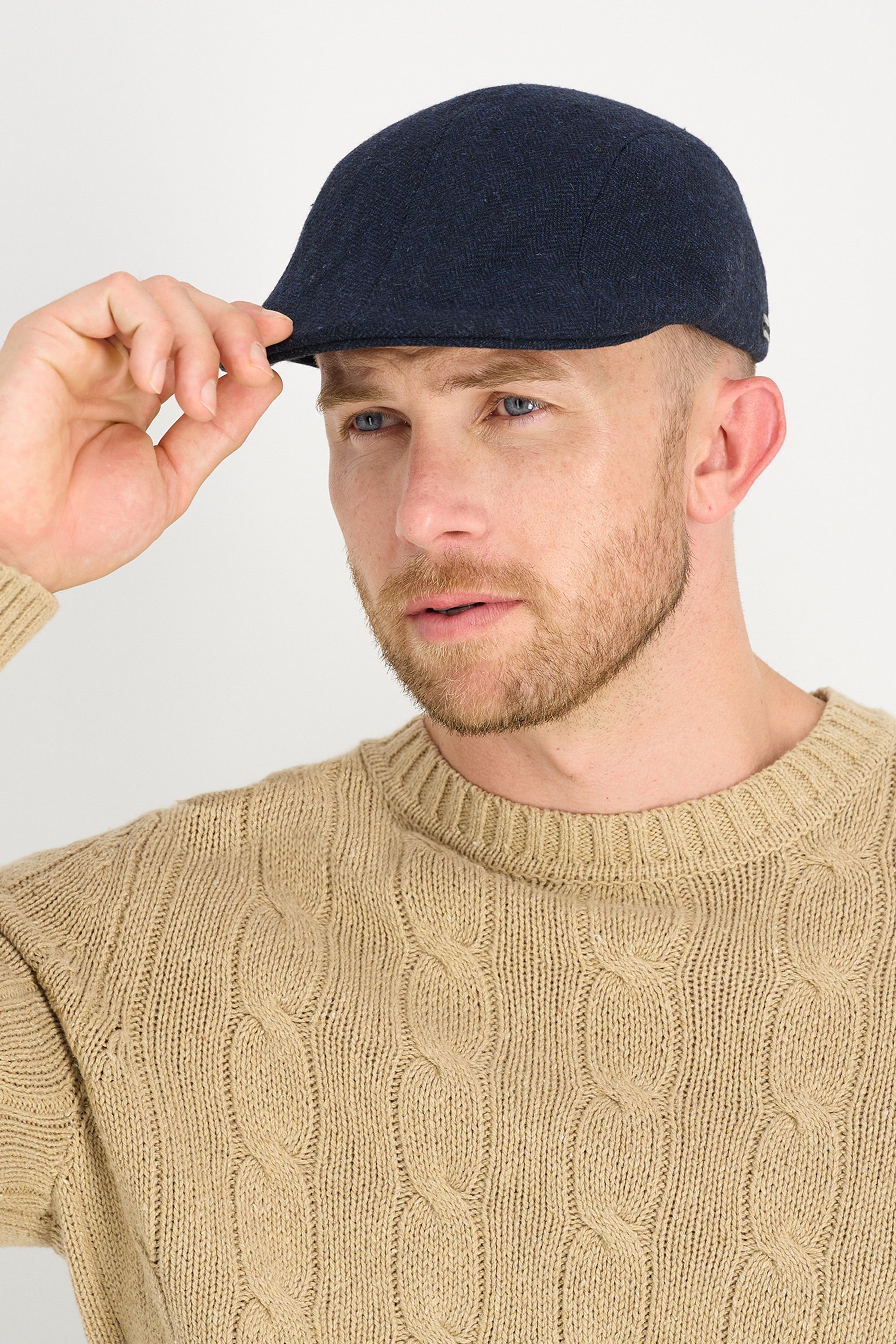 Brushed Herringbone Center Seam Flat Cap - Haggar.com