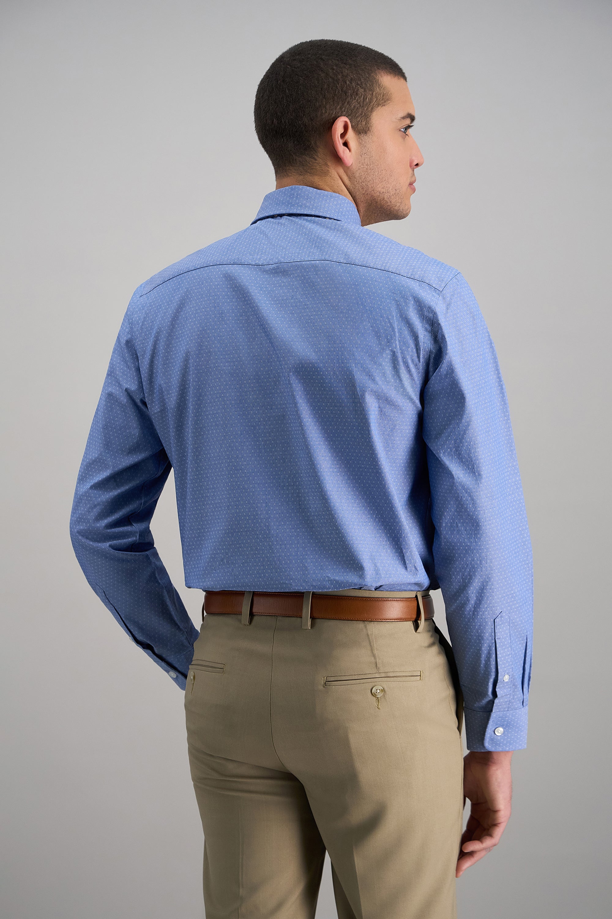Premium Comfort Dress Shirt - Blue Dobby - Haggar.com