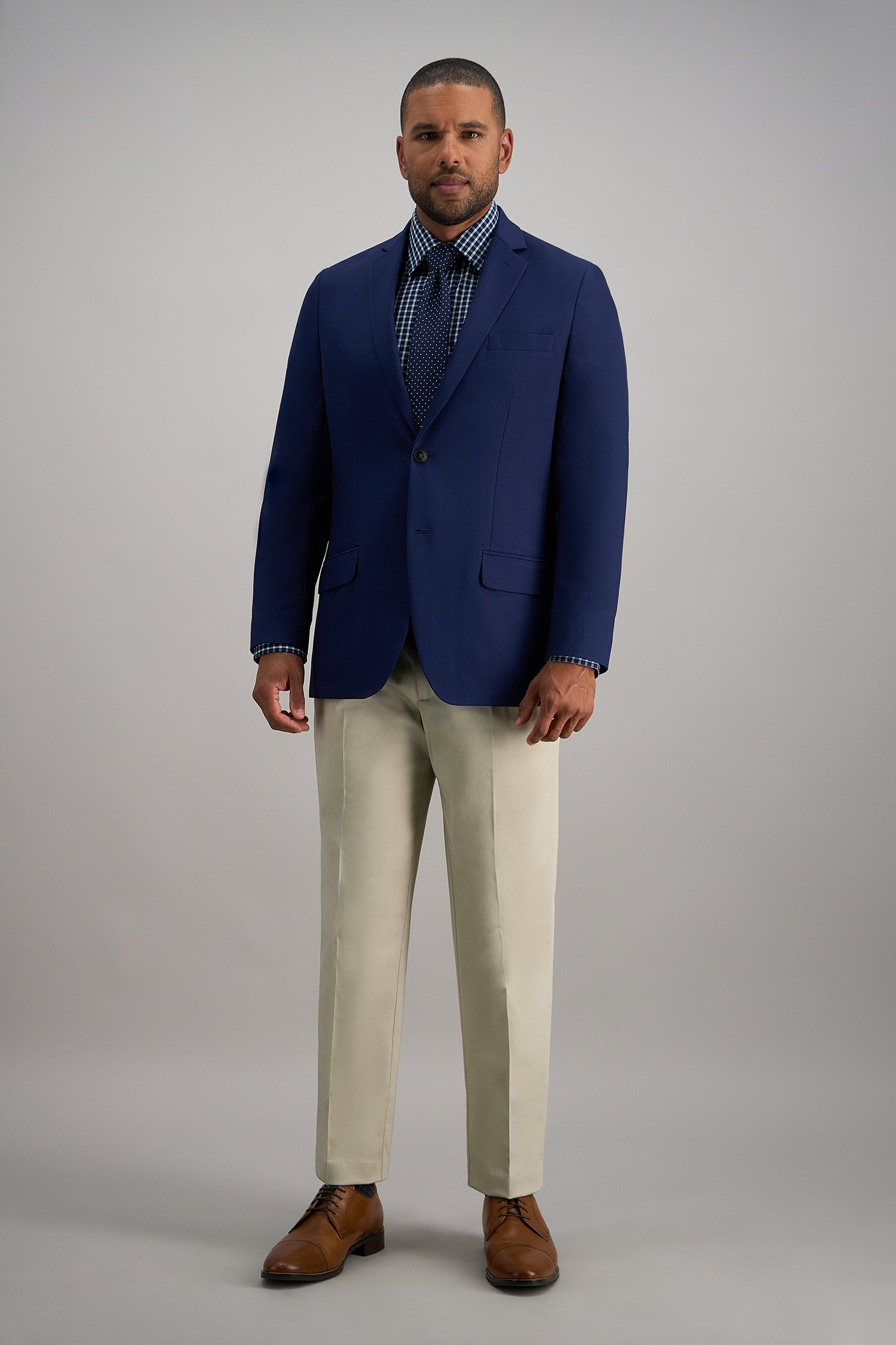 Premium Comfort Dress Shirt - Navy Check - Haggar.com