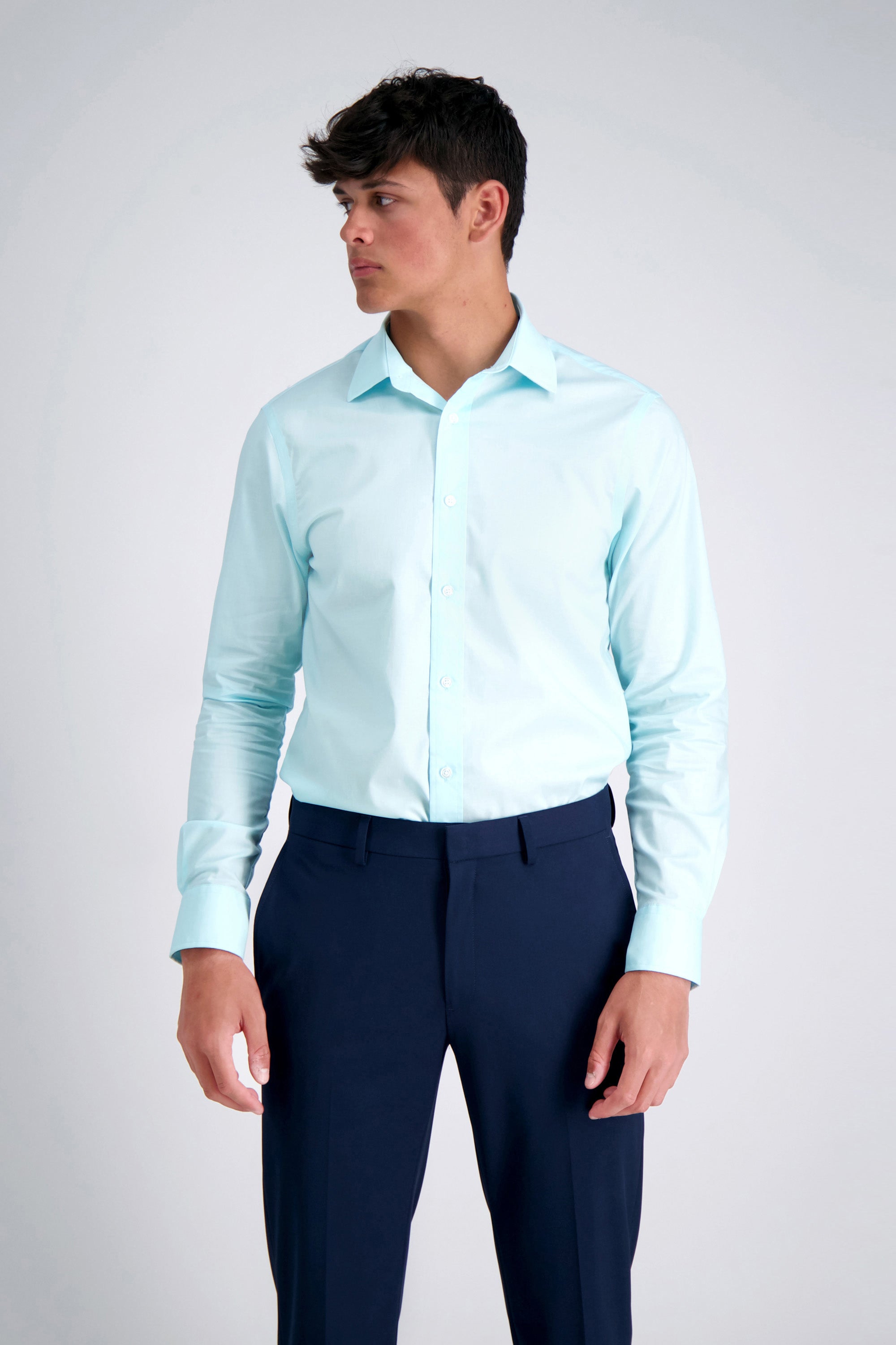 Light Blue Dress Shirt And Black Pants Performance Seafoam Dress Shirt