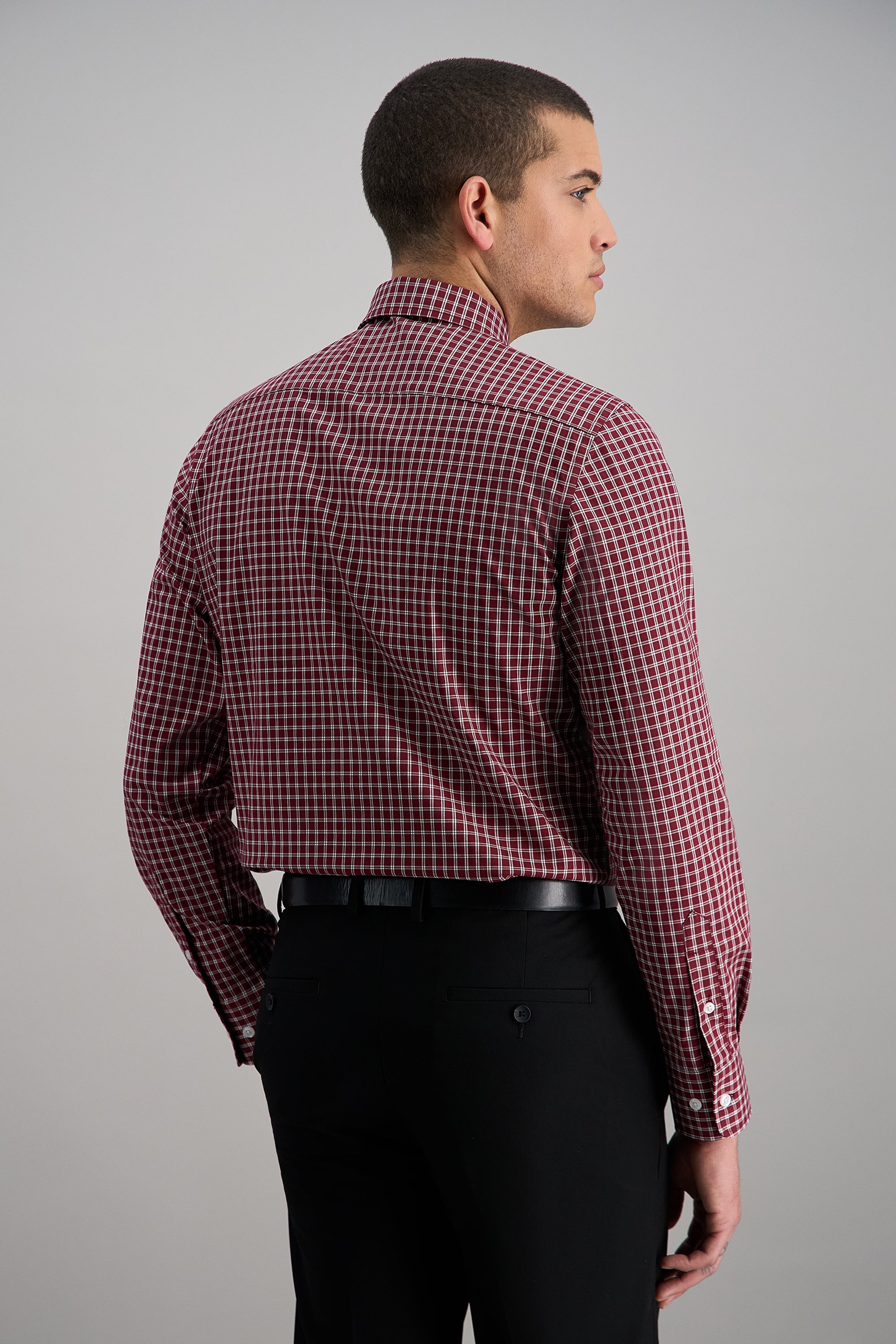 Premium Comfort Dress Shirt - Dark Red Check