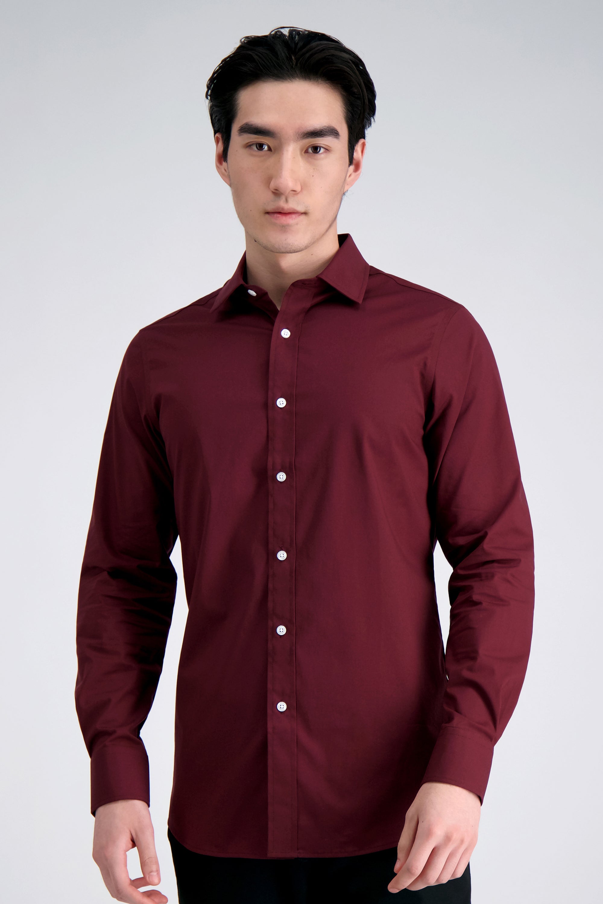 Premium Comfort Dress Shirt -  Dark Red, , hi-res