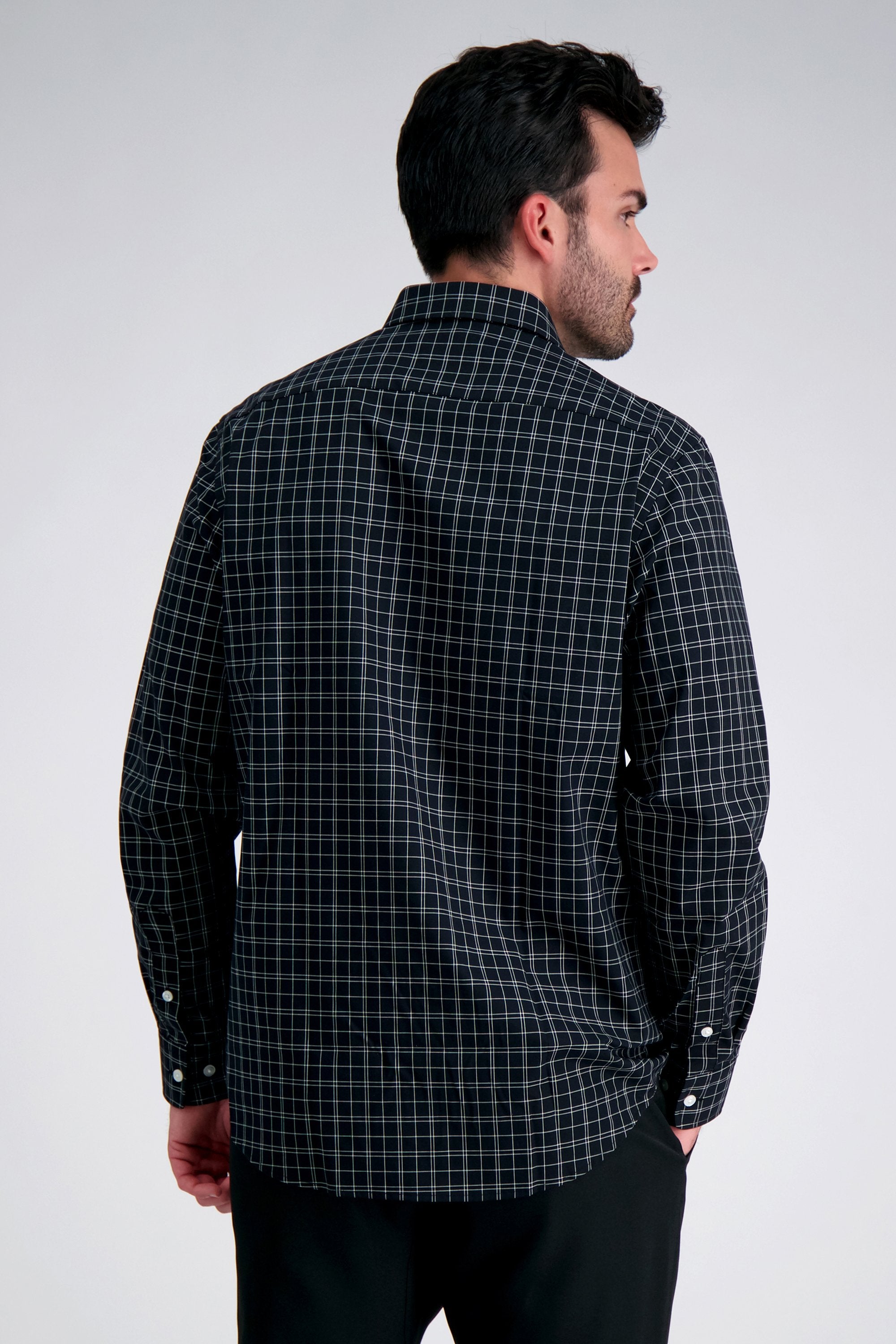 Premium Comfort Dress Shirt - Black Plaid, , hi-res#color_graphite