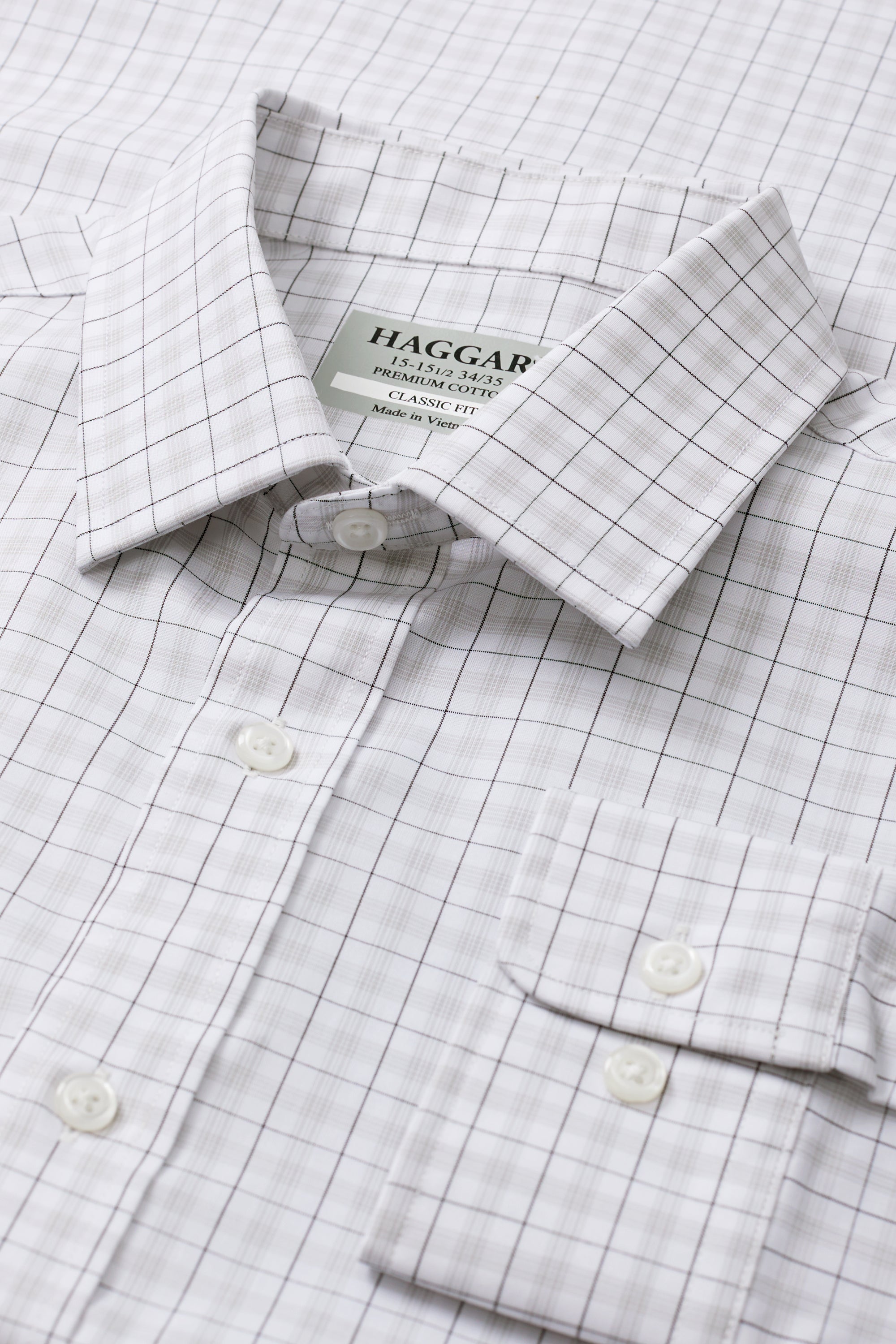 Premium Comfort Performance Cotton Dress Shirt - Grey Plaid, , hi-res