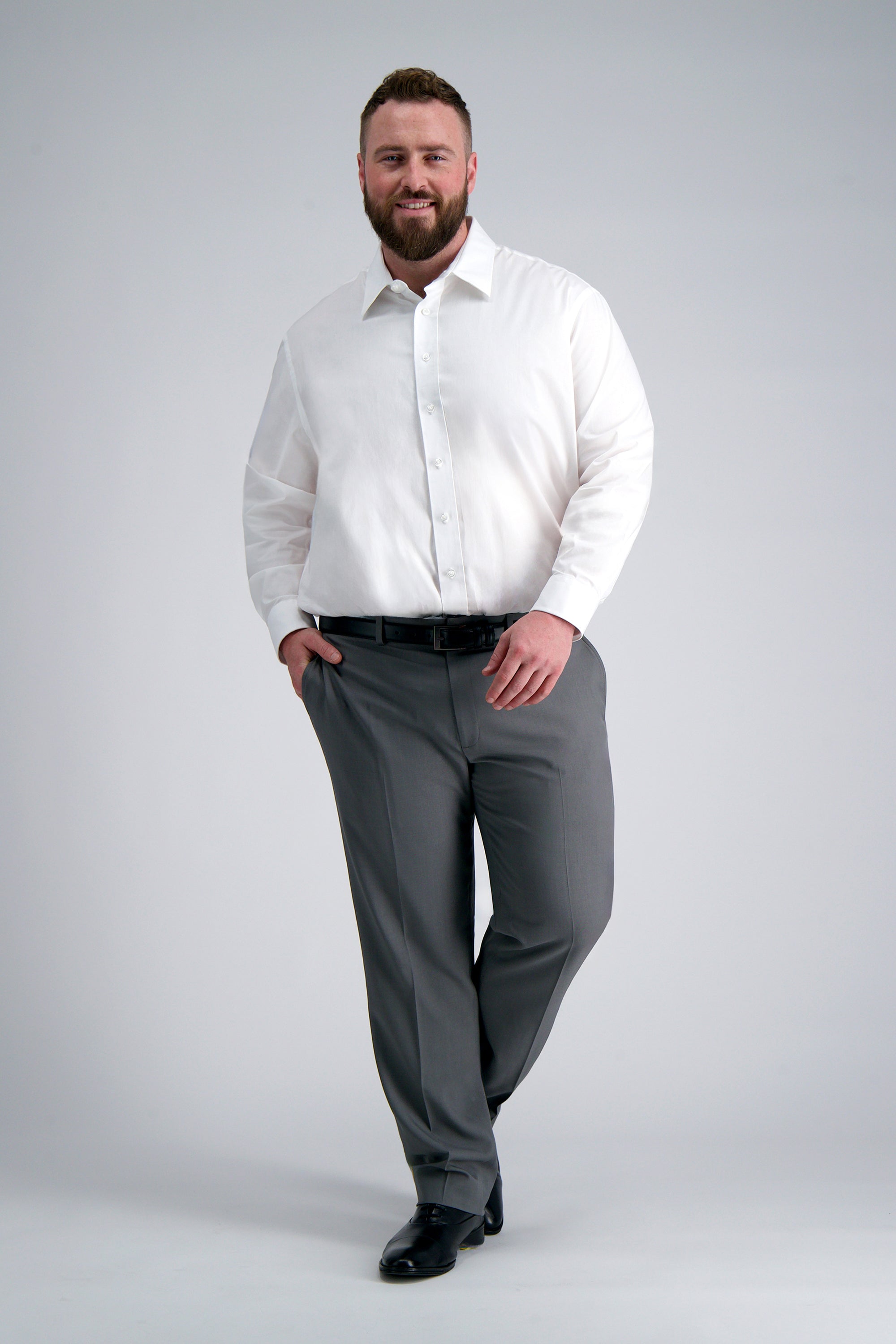 Premium Comfort Big Dress Shirt - White, , hi-res