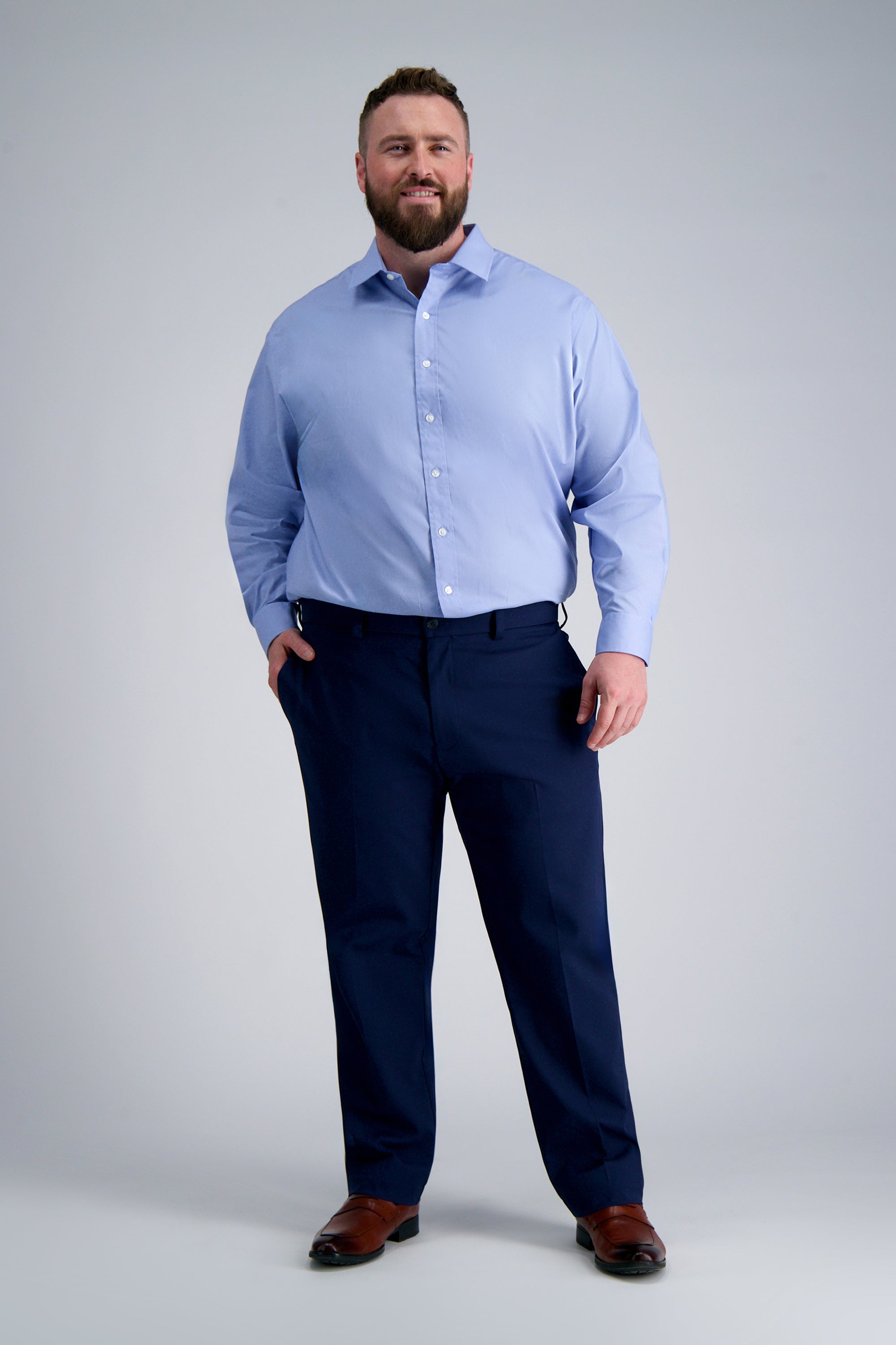 Premium Comfort Big Dress Shirt - Blue - Haggar.com