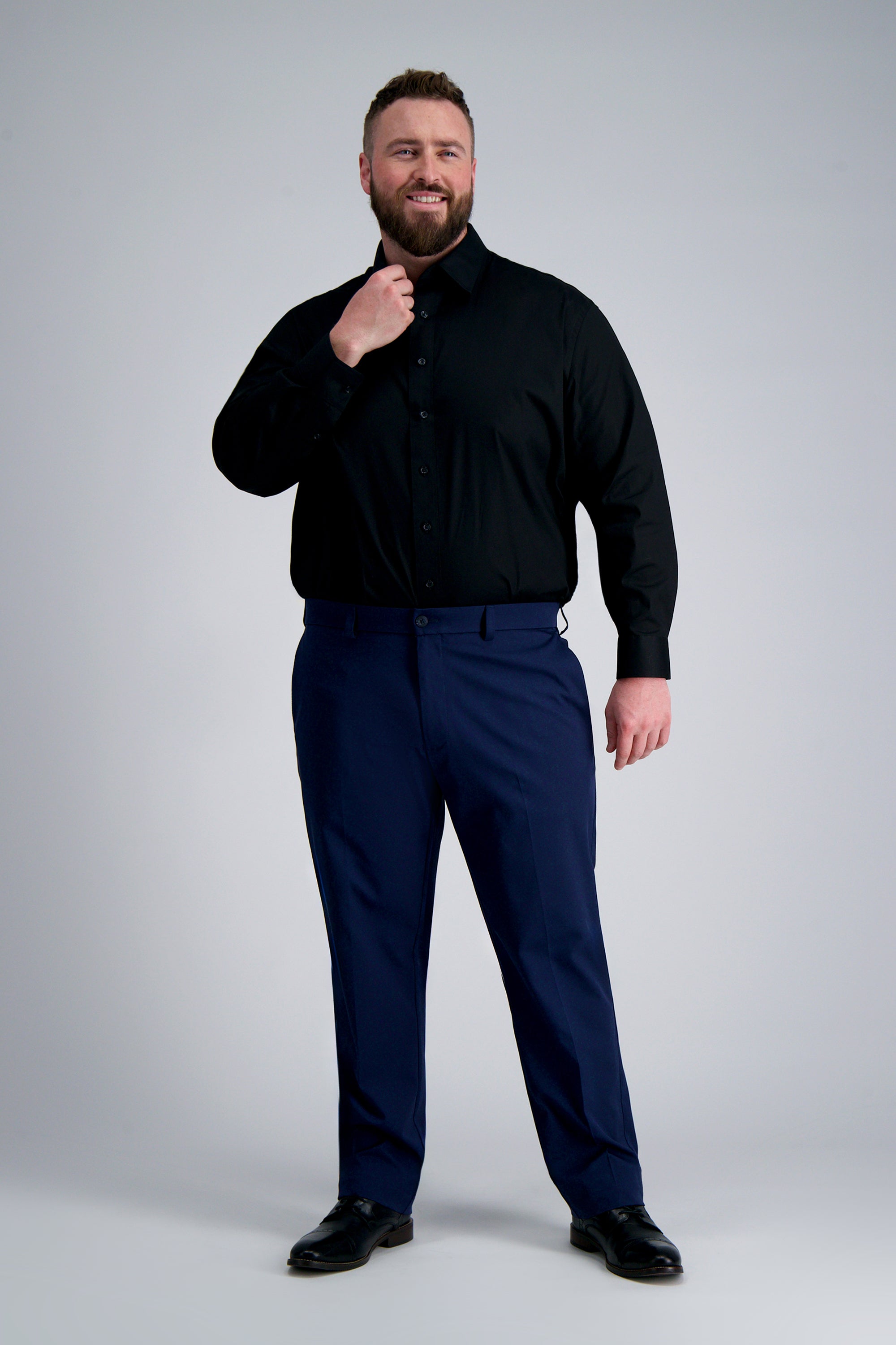 Premium Comfort Big Dress Shirt - Black, , hi-res