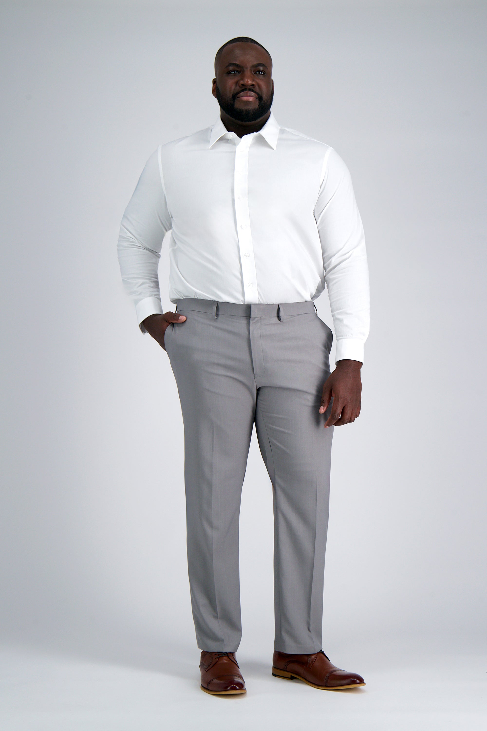 Premium Comfort Tall Dress Shirt - White, , hi-res