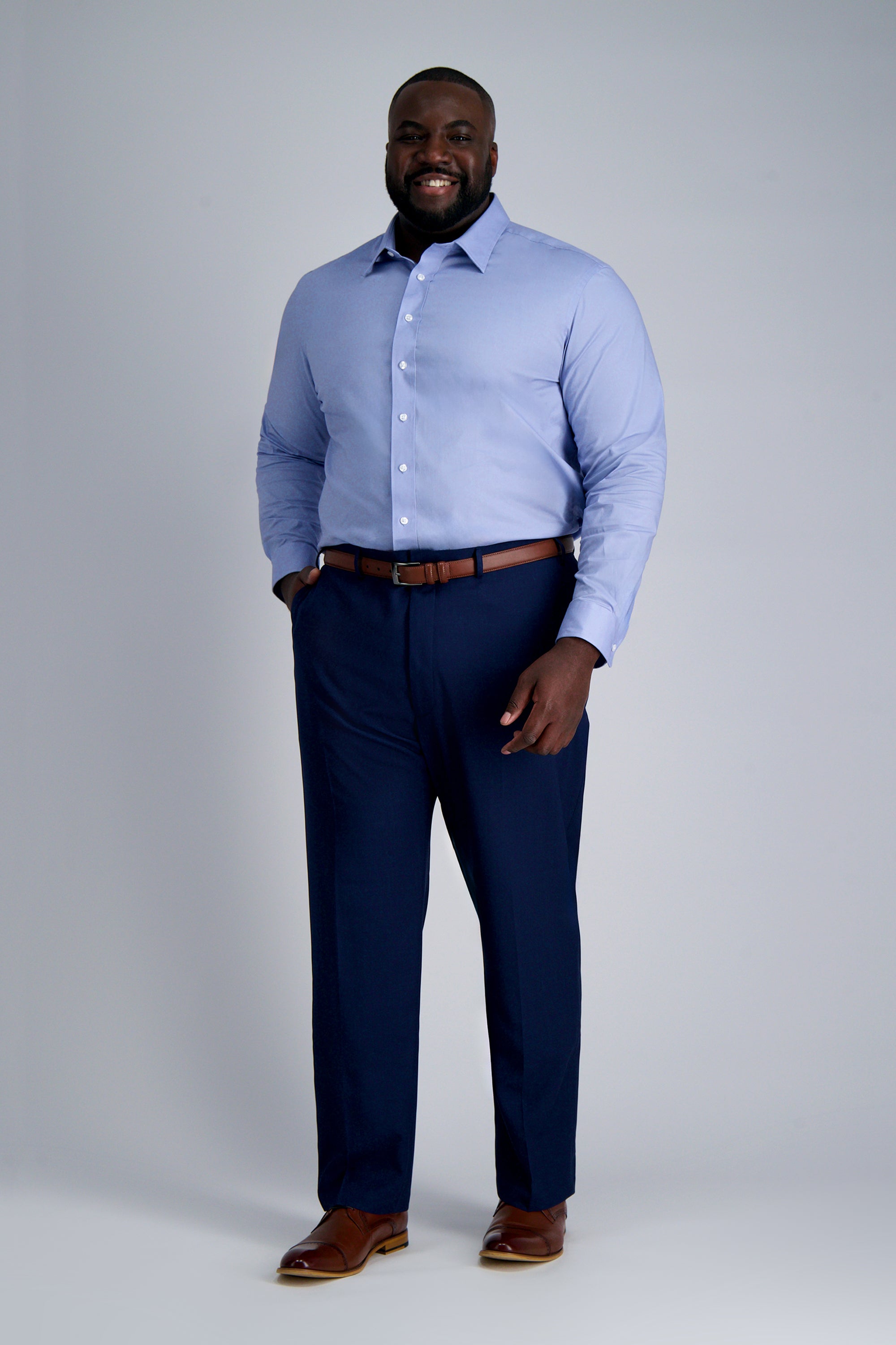 Premium Comfort Tall Dress Shirt - Blue, , hi-res#color_light blue