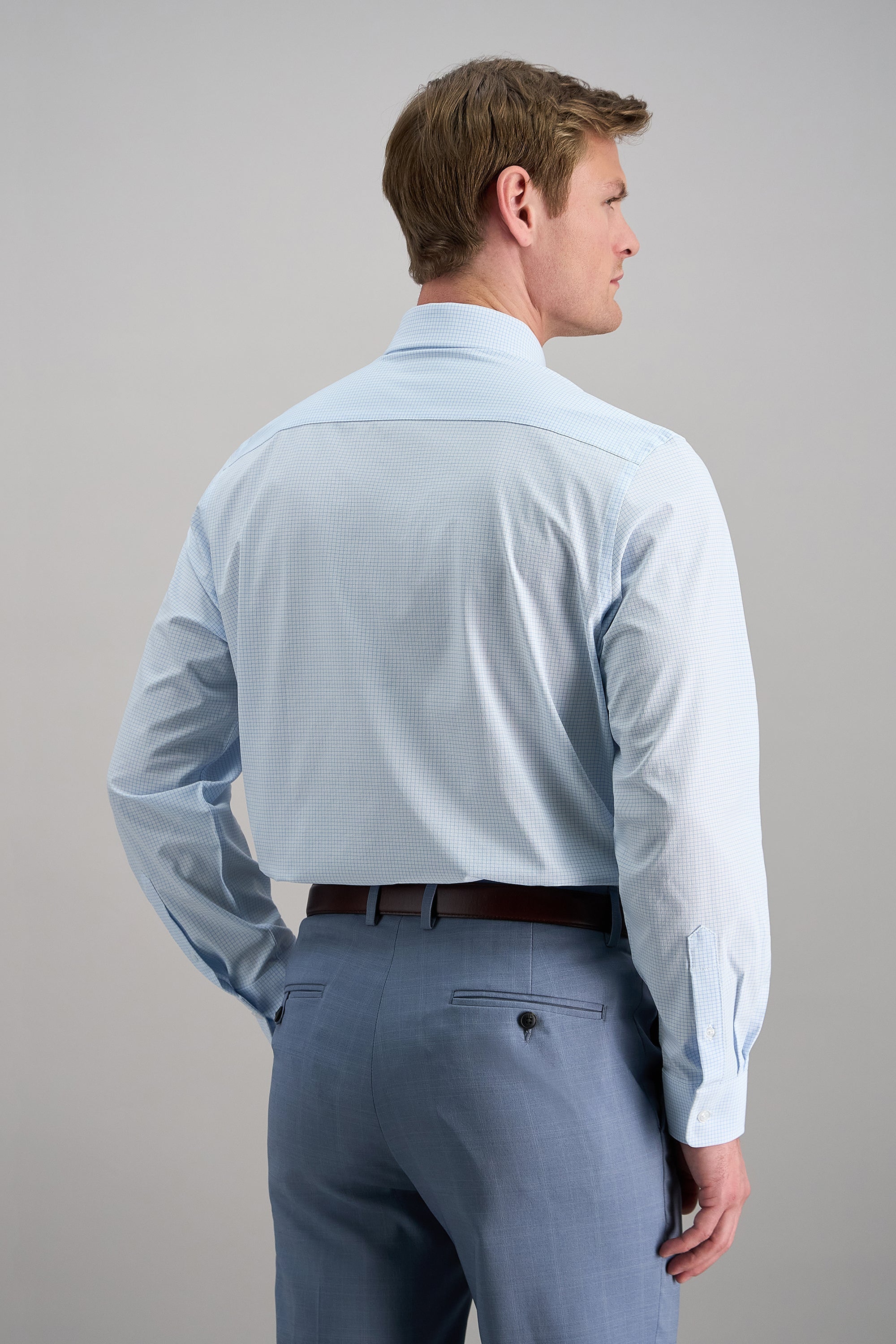 Smart Wash® Dress Shirt - Blue Graph Check - Haggar.com