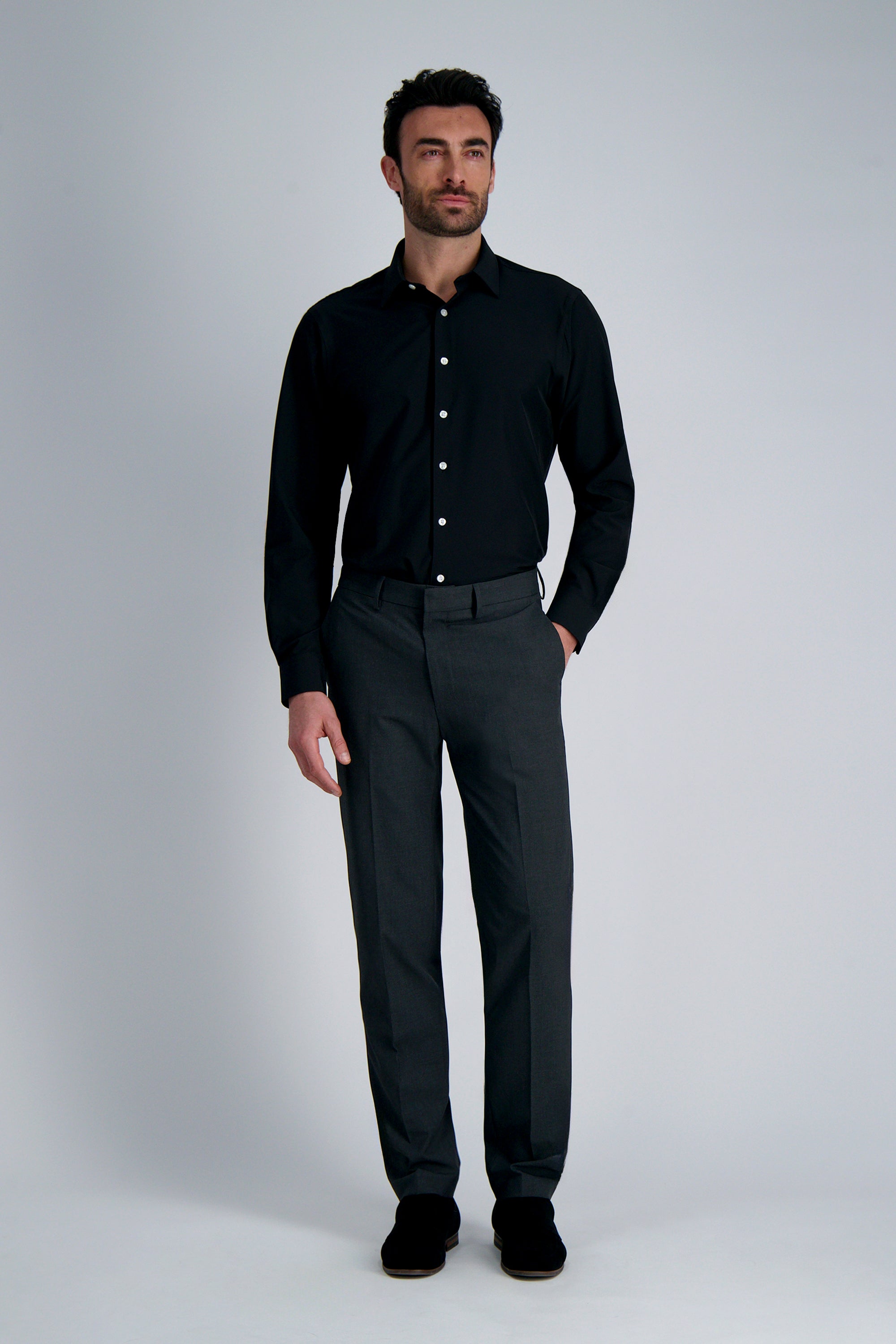 Smart Wash® Dress Shirt - Black, , hi-res