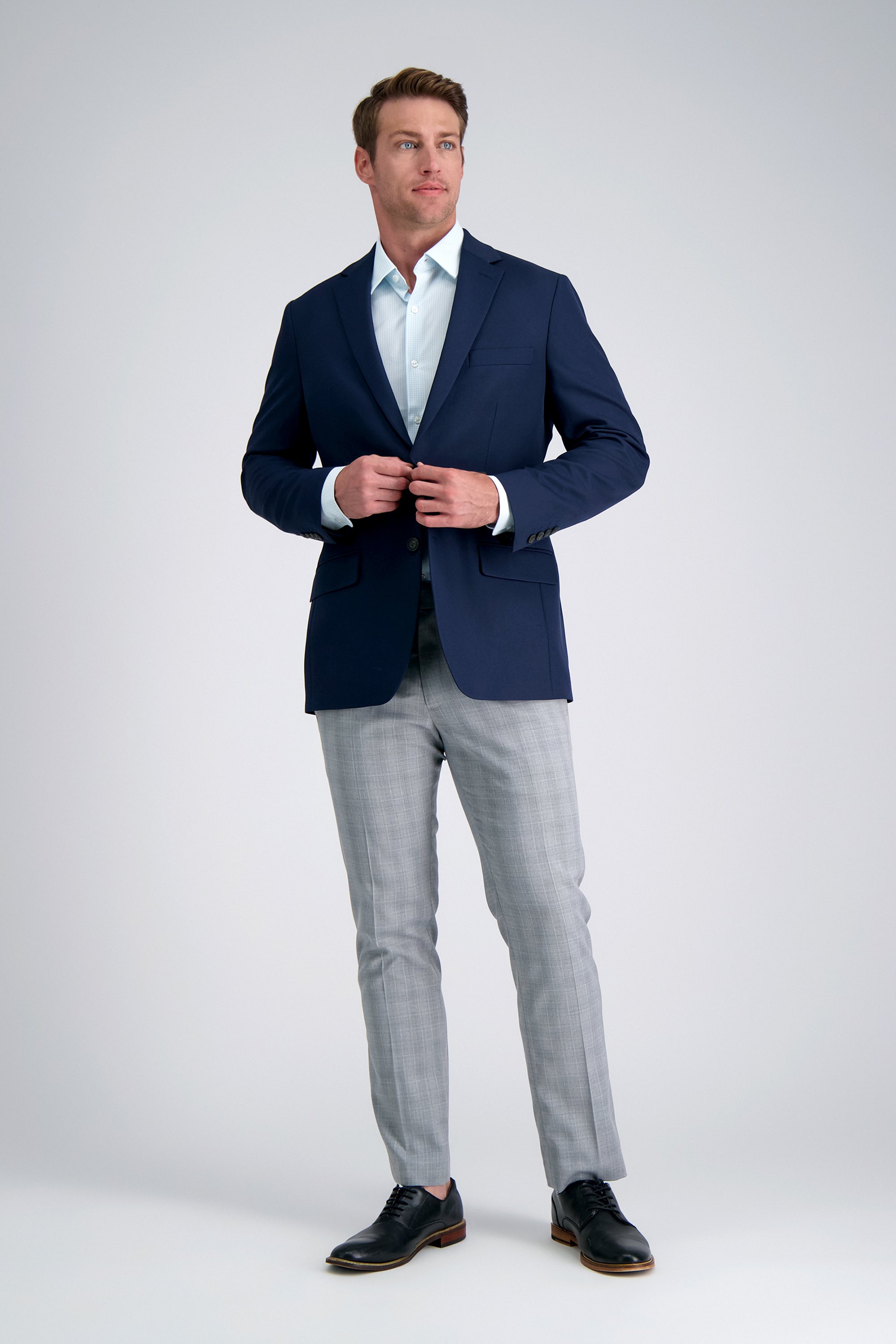 Smart Wash™ Dress Shirt - Light Blue Check, , hi-res#color_sky