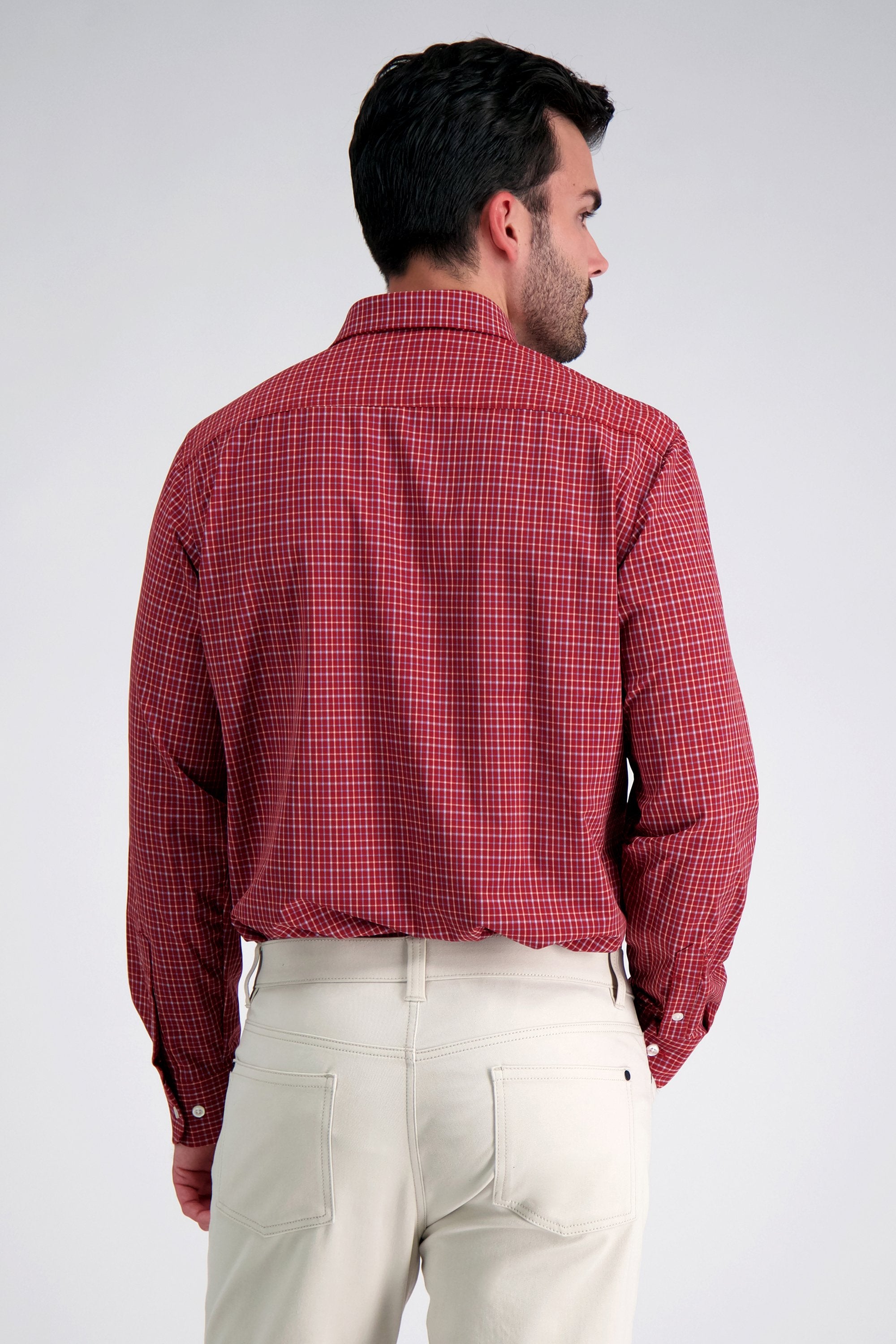 Smart Wash™ Dress Shirt - Dark Red Check, , hi-res#color_red