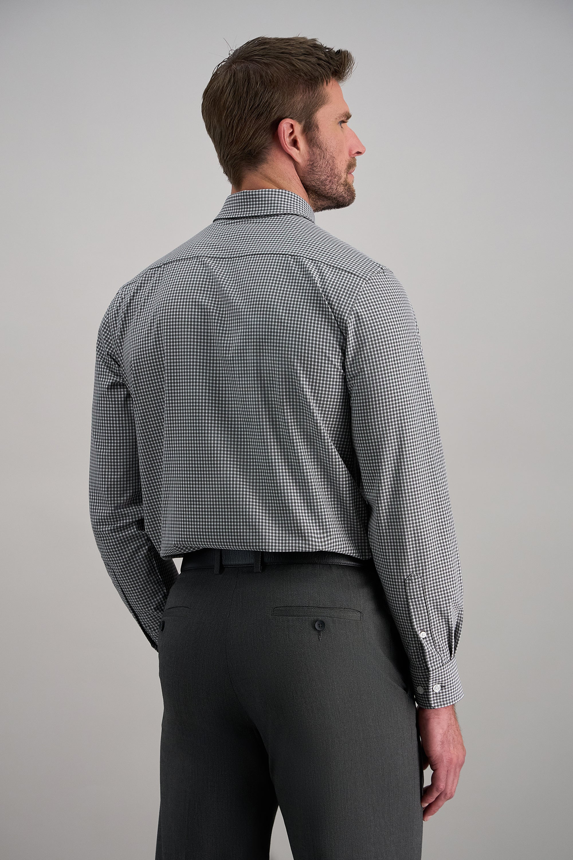 Smart Wash™ Dress Shirt - Black Check - Haggar.com