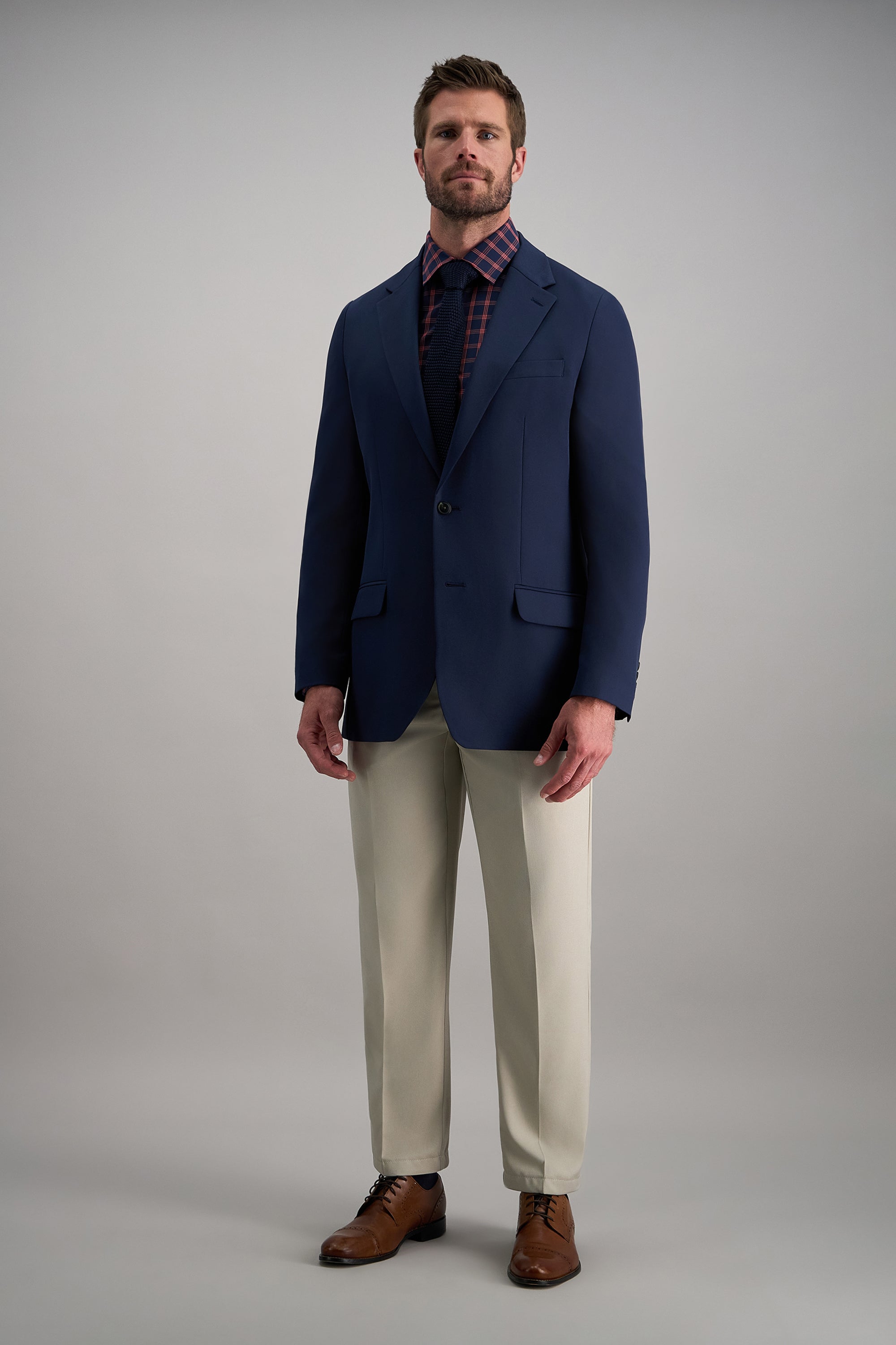 Smart Wash™ Dress Shirt - Navy Plaid