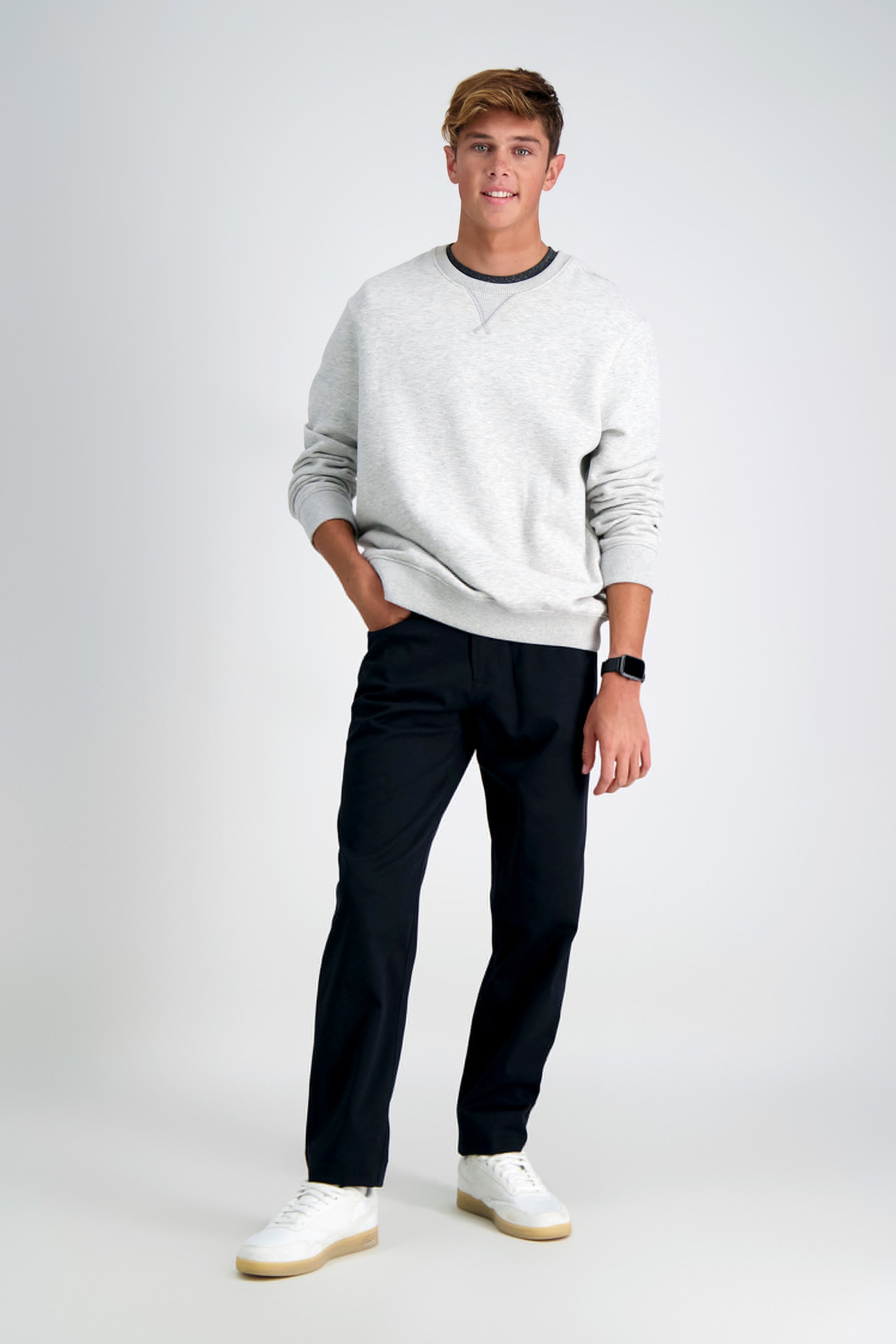 Iron Free Premium Solid 5-Pocket Pant, , hi-res#color_black