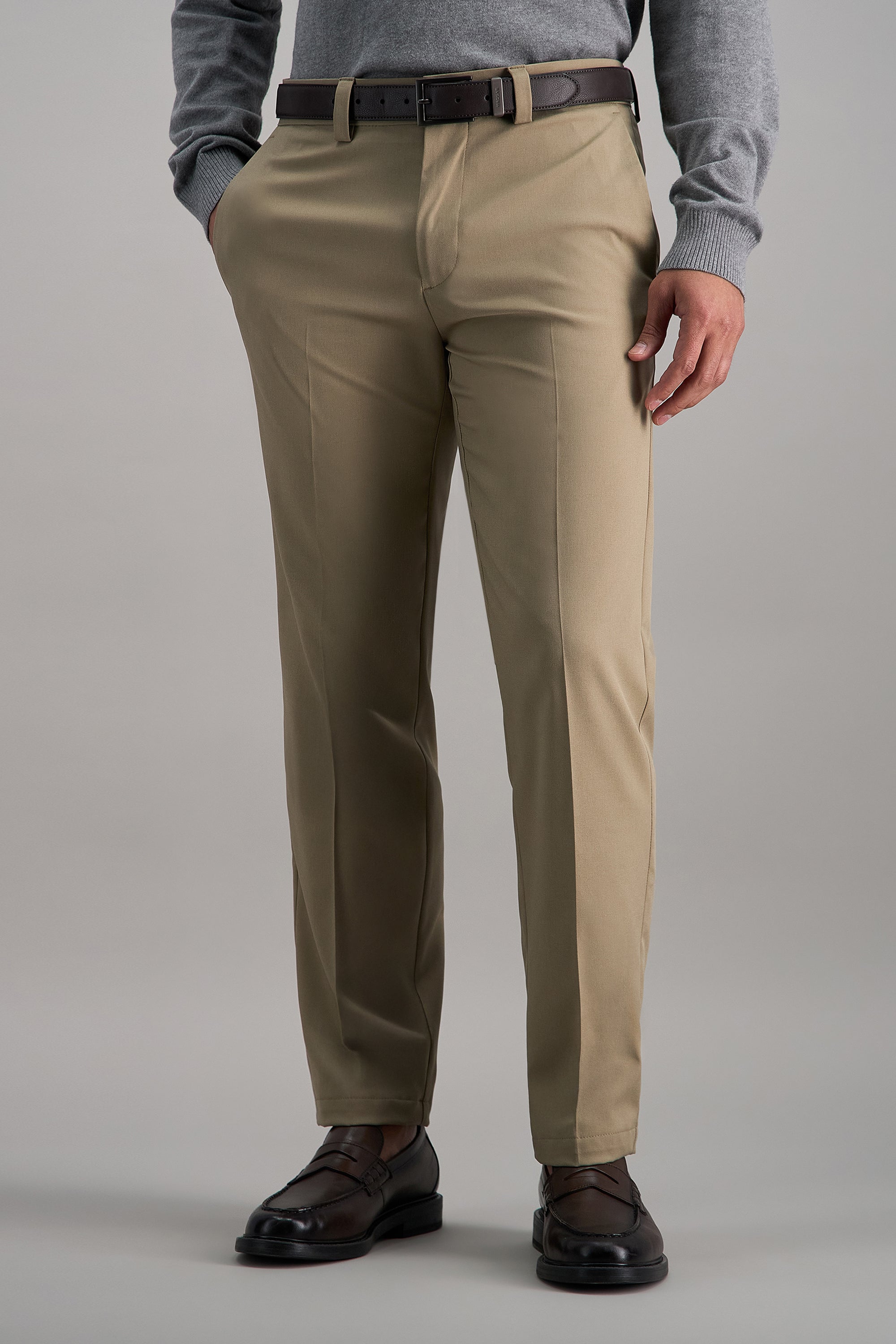 Haggar Cool Right Performance Flex Pants, Flat Front in Khaki | Size: 38 X 30 Haggar Cool Right Performance Flex Pants, Flat Front in Khaki | Size: 38 X 30