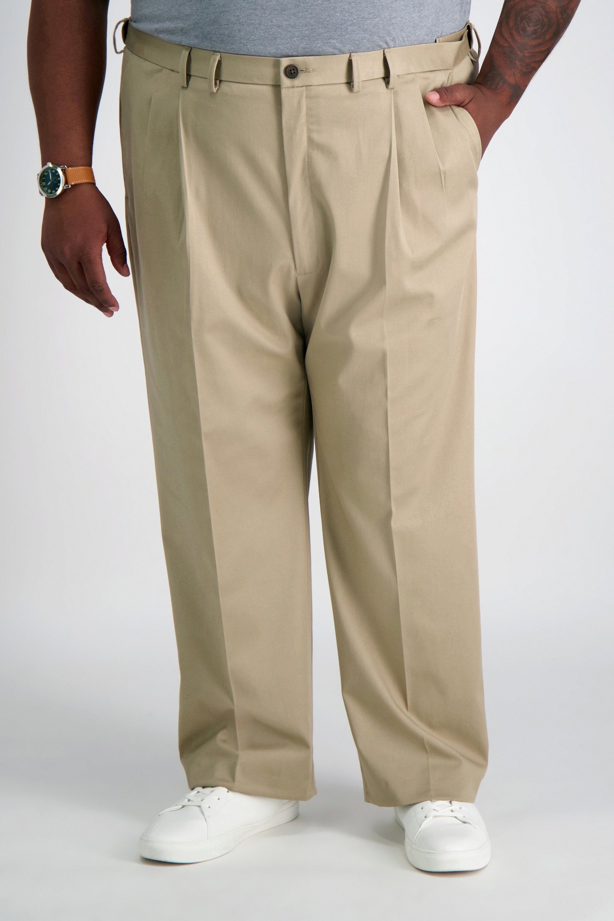 Big & Tall Premium No Iron Khaki, , hi-res