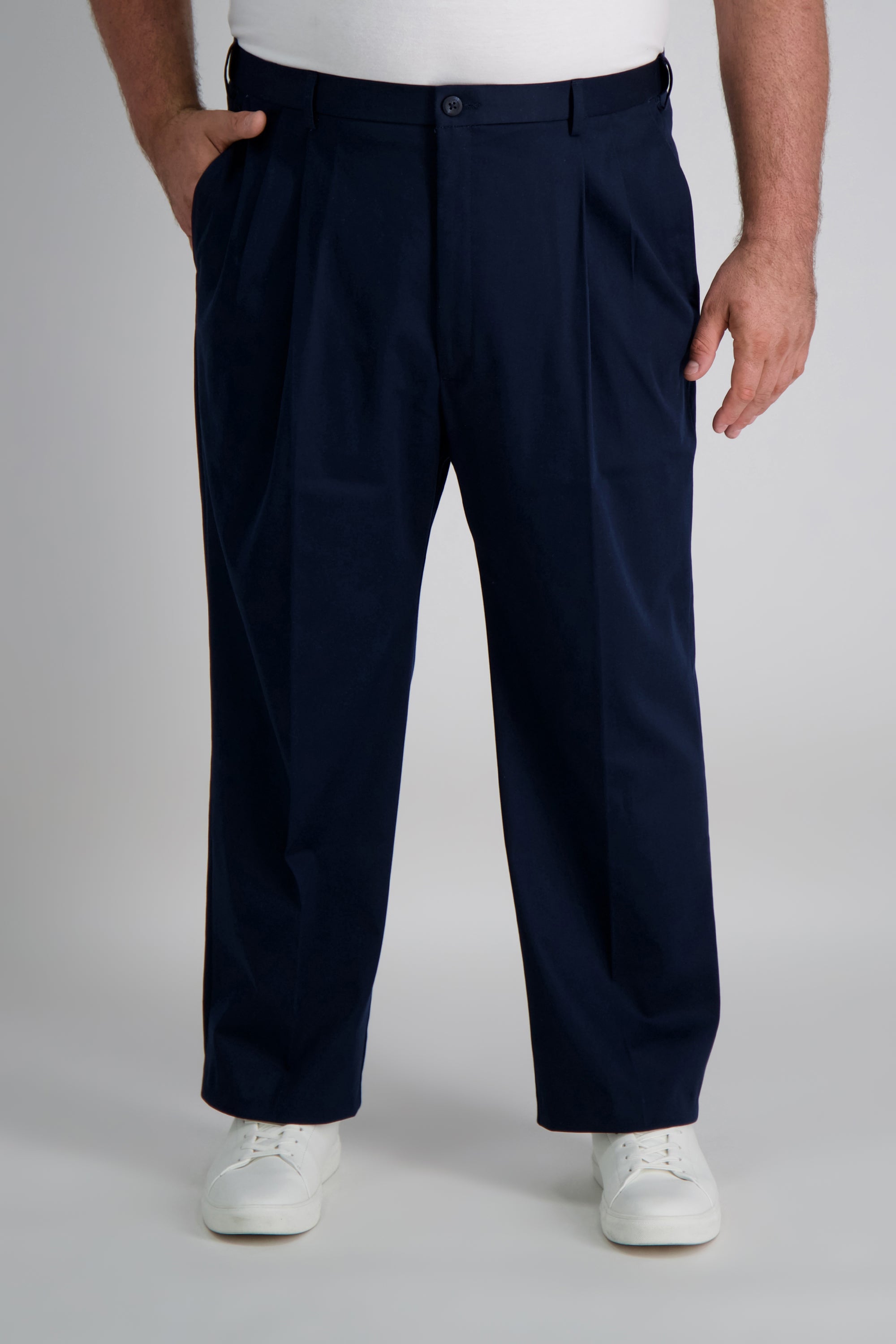 Big & Tall Iron Free Premium Khaki - color_dark navy#color_dark navy