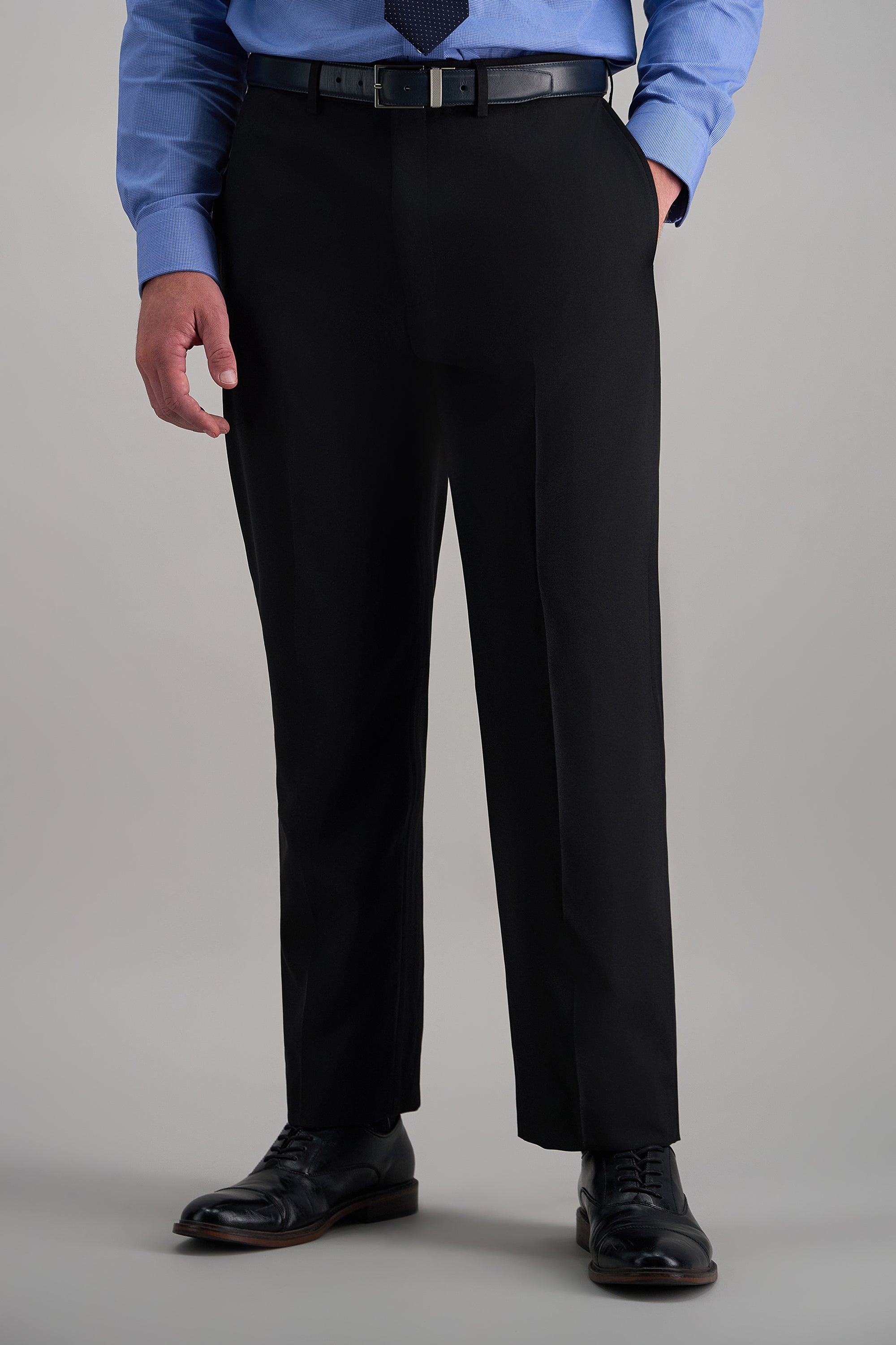 Haggar E-CLO Stria Dress Pants, Flat Front in Blue | Size: 44 X 29 Haggar E-CLO Stria Dress Pants, Flat Front in Blue | Size: 44 X 29