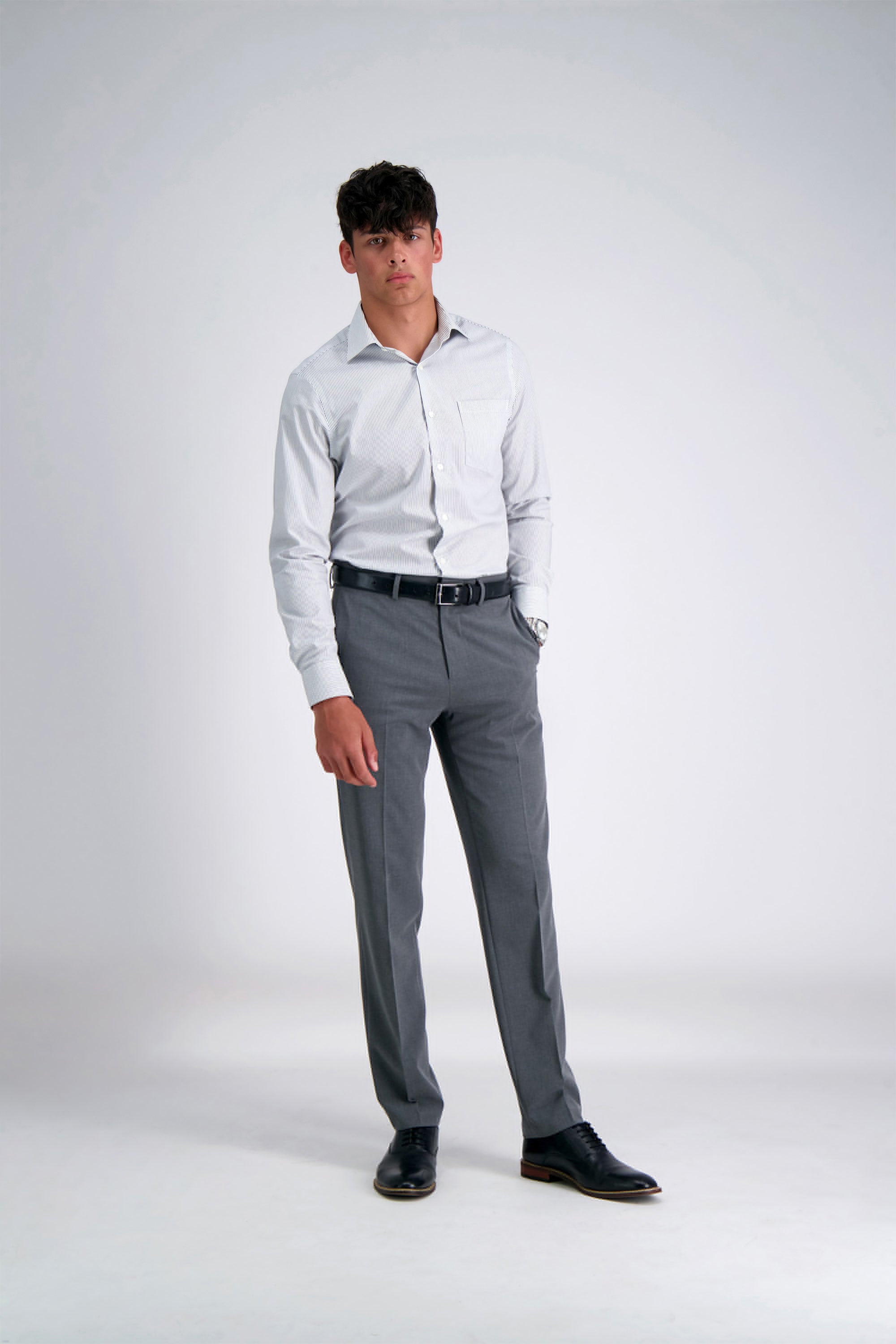 J.M. Haggar 4 Way Stretch Dress Pant, , hi-res#color_med grey