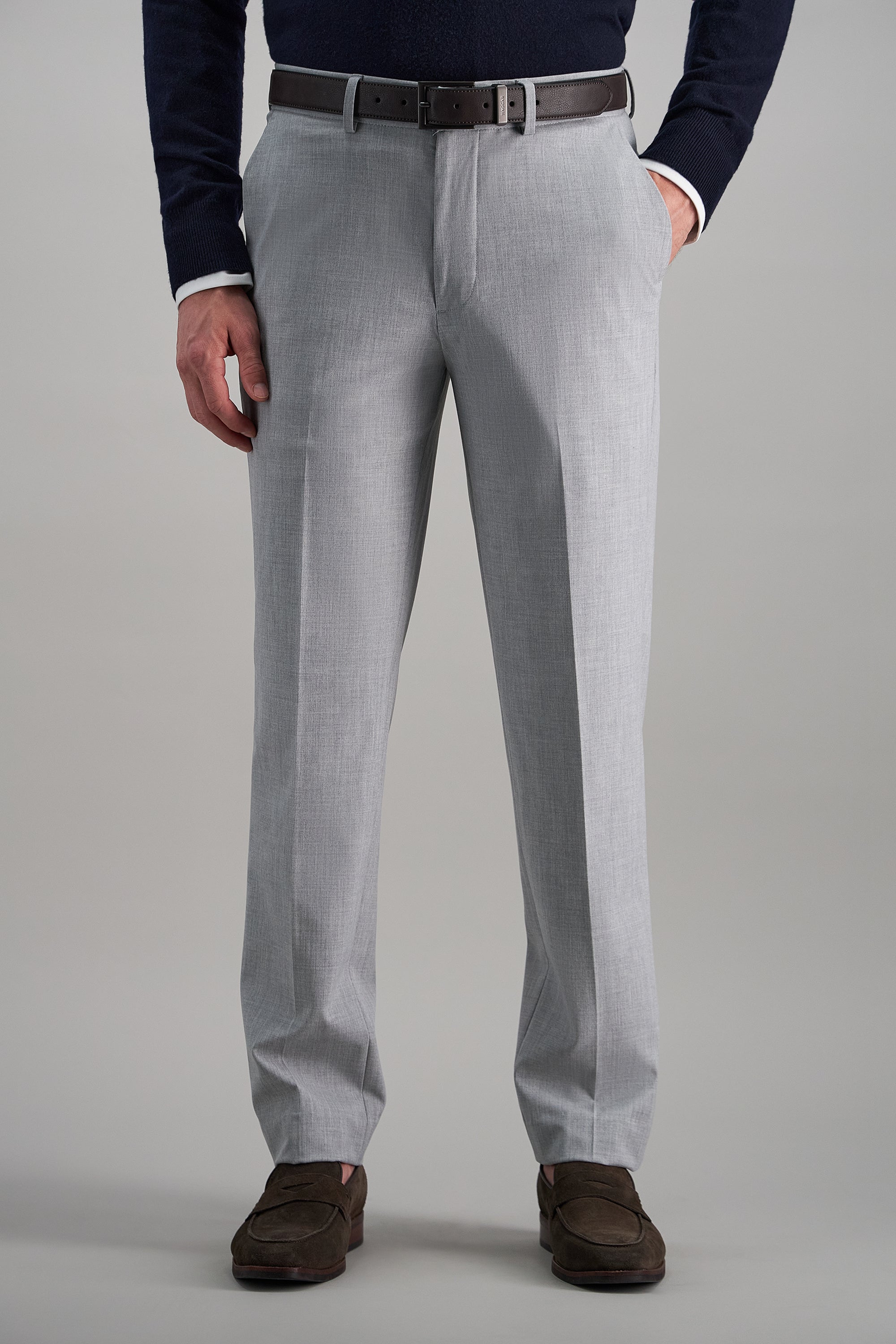 Haggar 4 Way Stretch Dress Pants, Flat Front in Light Grey Haggar 4 Way Stretch Dress Pants, Flat Front in Light Grey