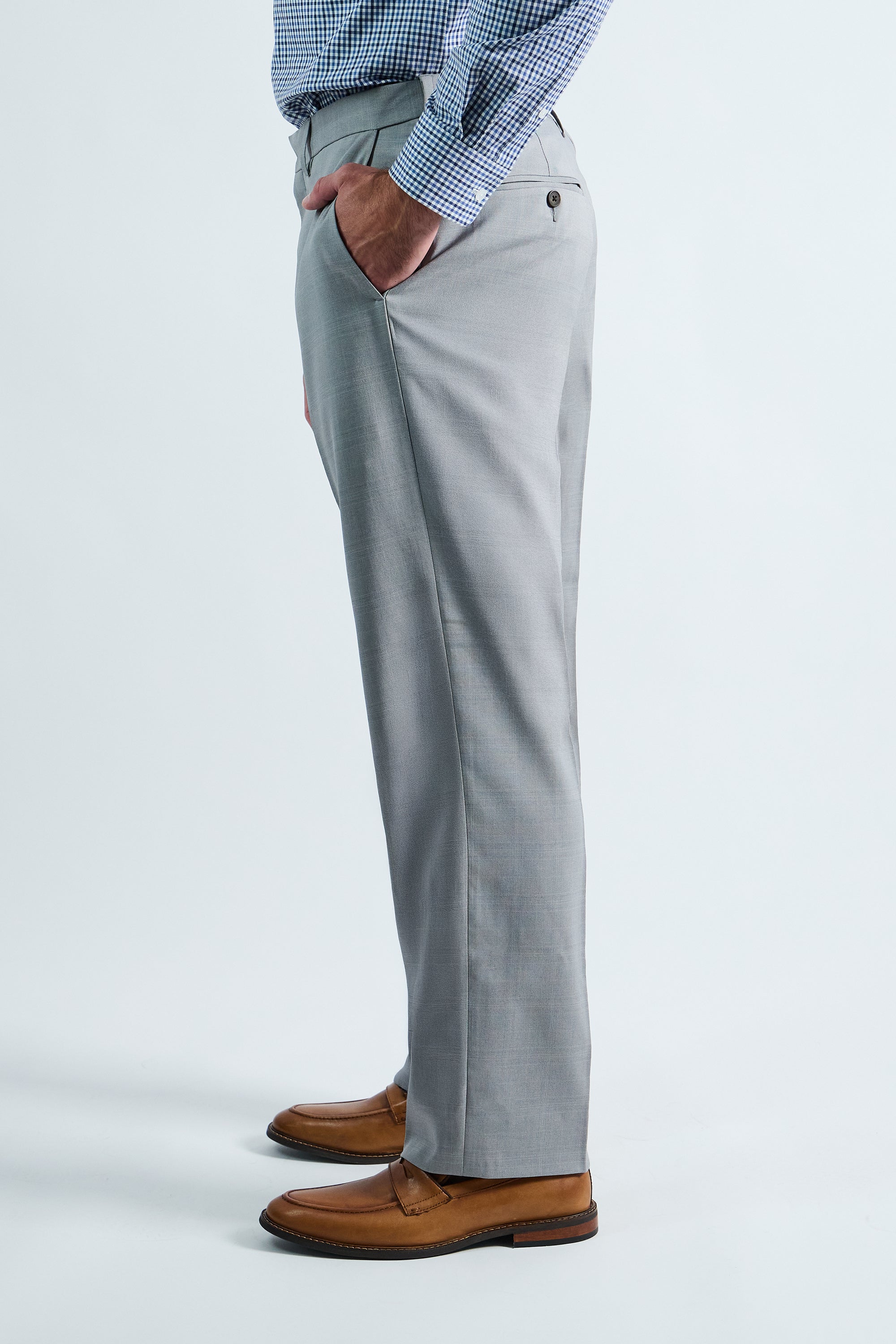 Premium Comfort Tonal Plaid Dress Pant, , hi-res