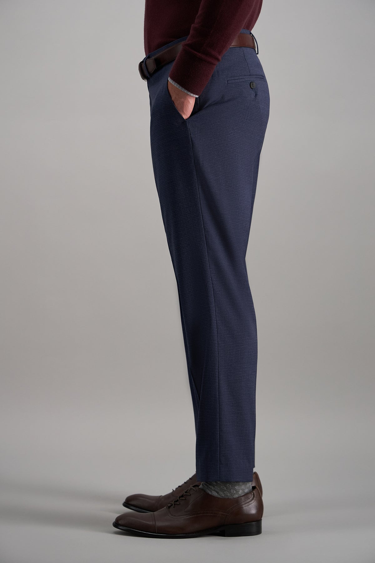 J.M. Haggar Mini Glen Plaid Dress Pant - color_dark navy#color_dark navy
#color_ink