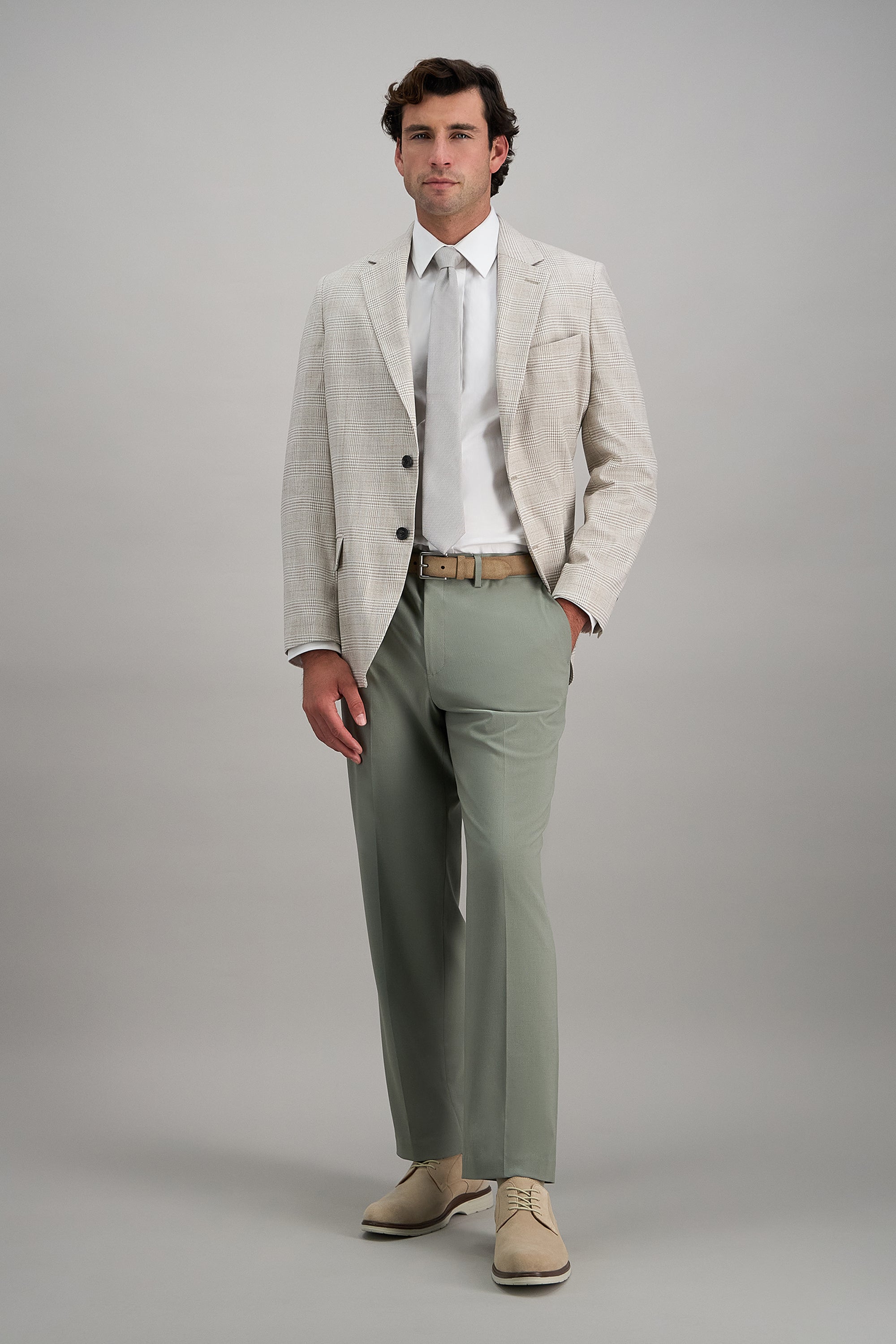 J.M. Haggar™ Premium Stretch Plaid Weave Dress Pant - Haggar.com