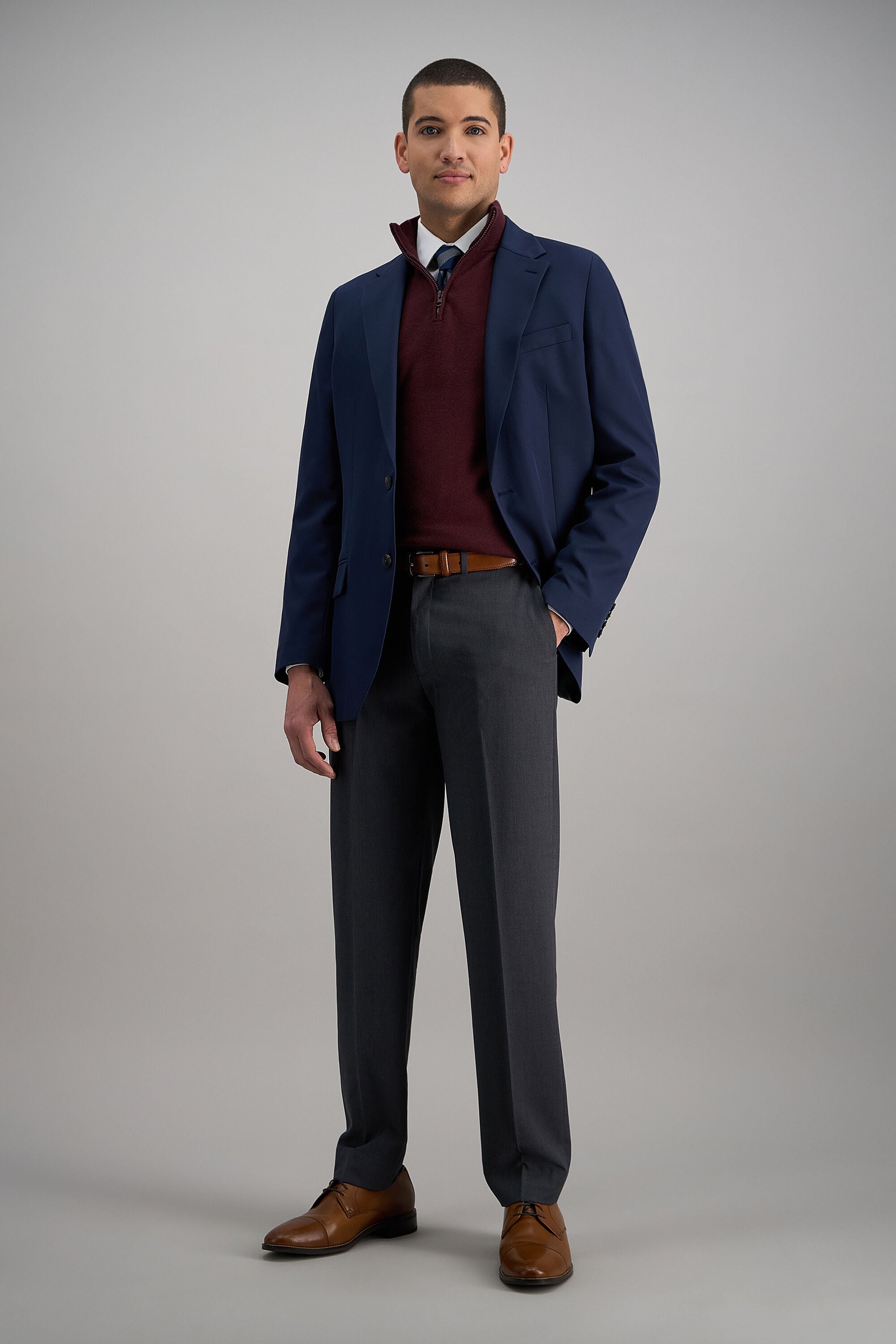 J.M. Haggar 4-Way Stretch Dress Pant - Check Glen Plaidㅤ - Haggar.com