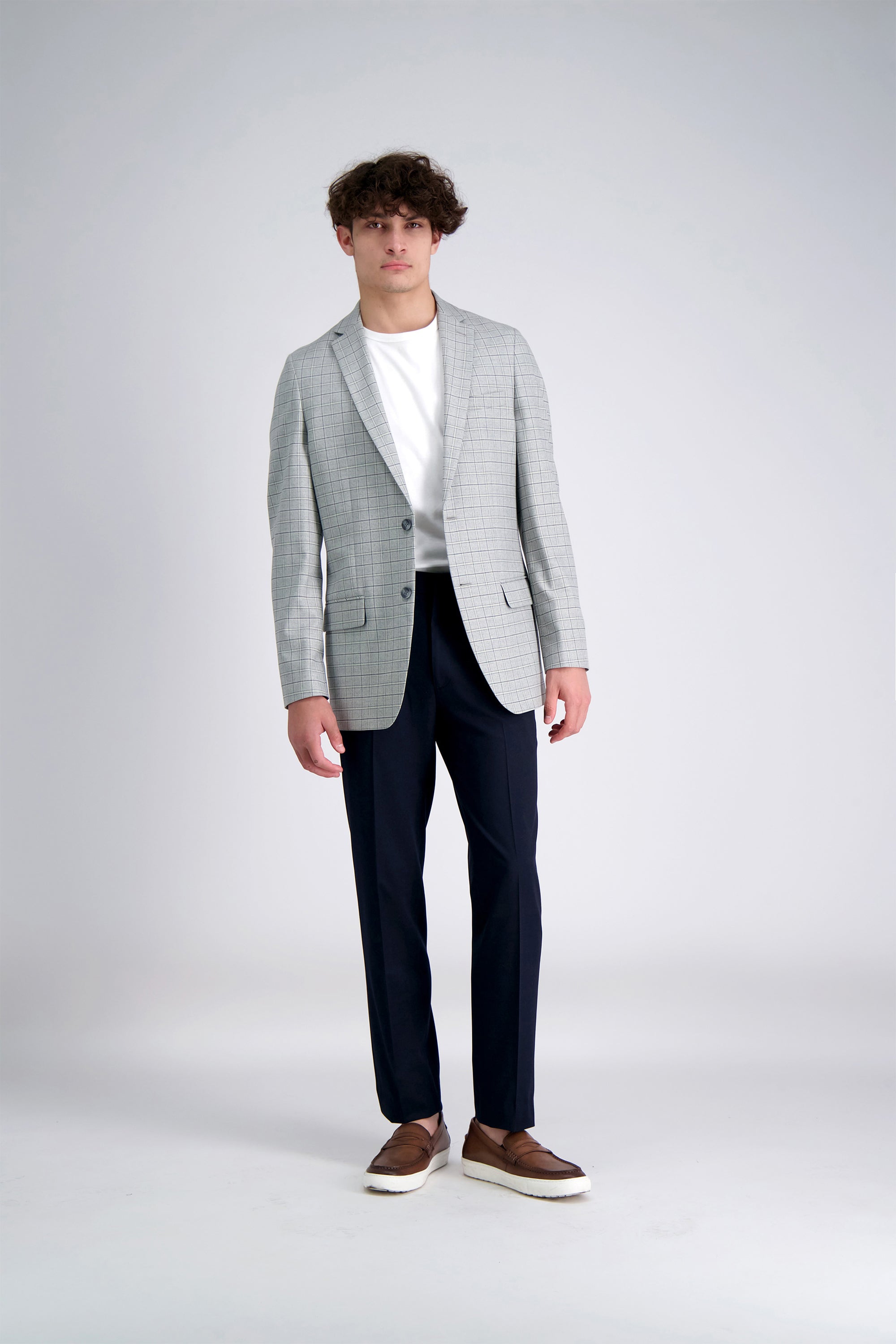 J.M. Haggar 4-Way Stretch Dress Pant - Check Glen Plaidㅤ