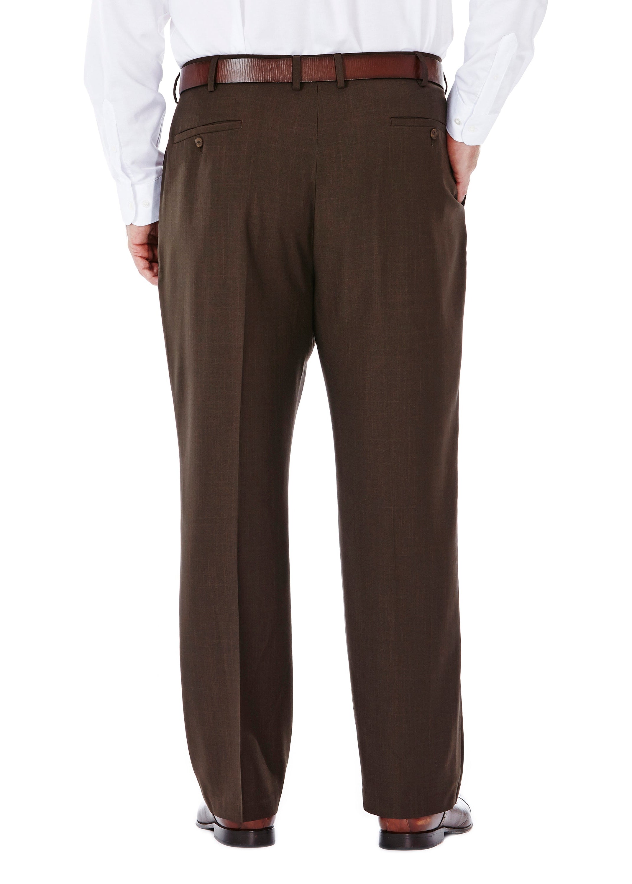 Big & Tall E-CLO™ Stria Dress Pantㅤ - Haggar.com#color_brown