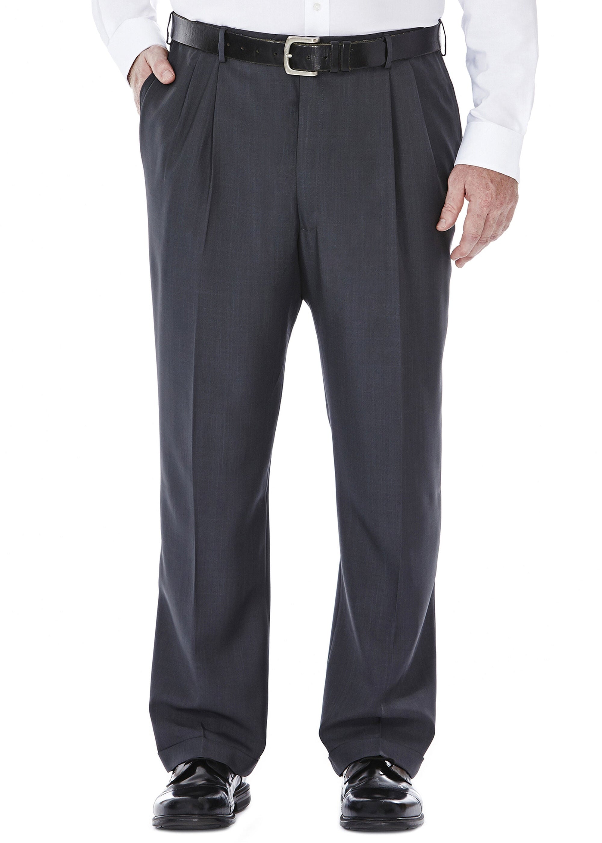 Big & Tall E-CLO™ Stria Dress Pantㅤ - Haggar.com#color_med grey