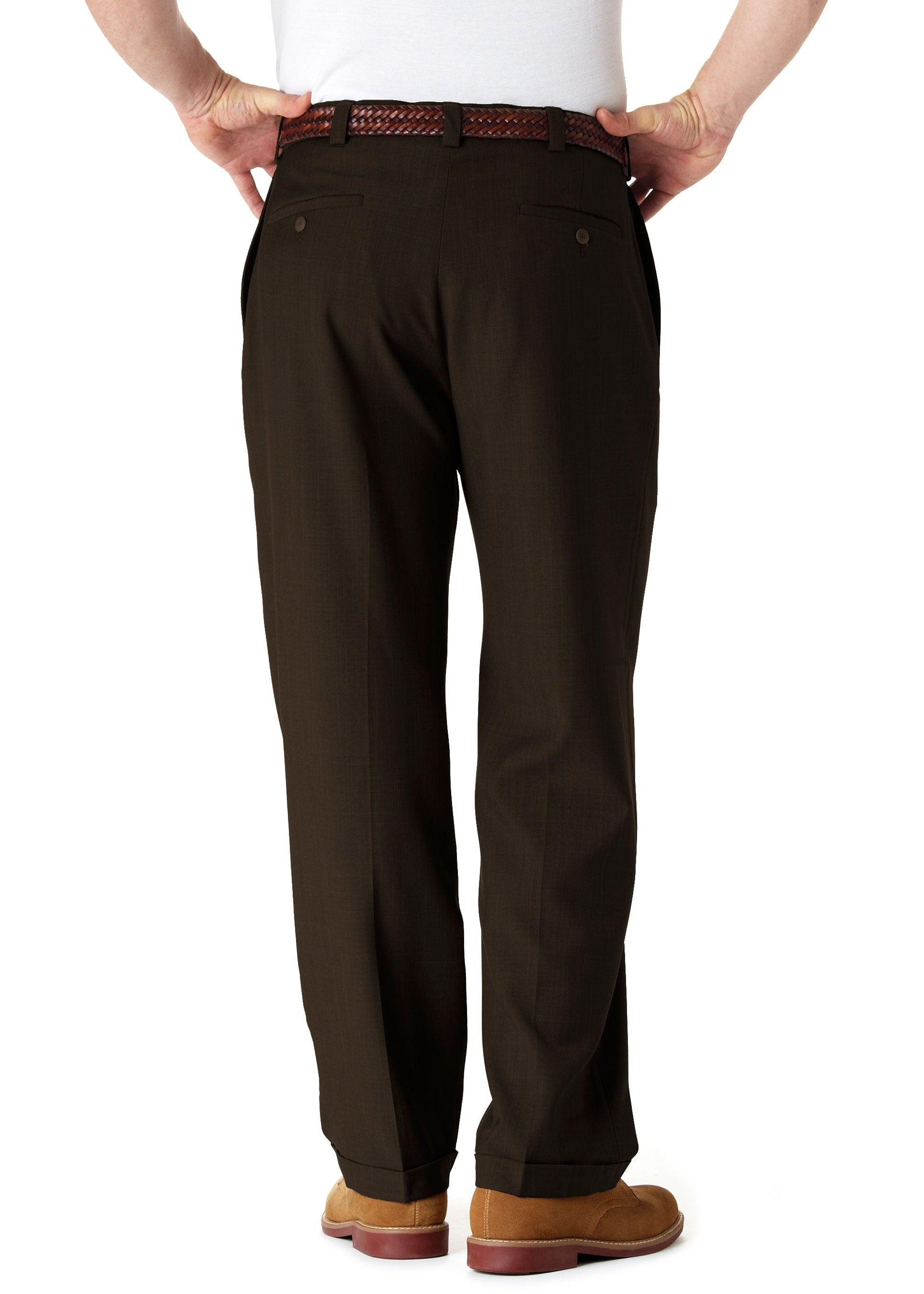 Big & Tall E-CLO™ Stria Dress Pant, , hi-res#color_brown