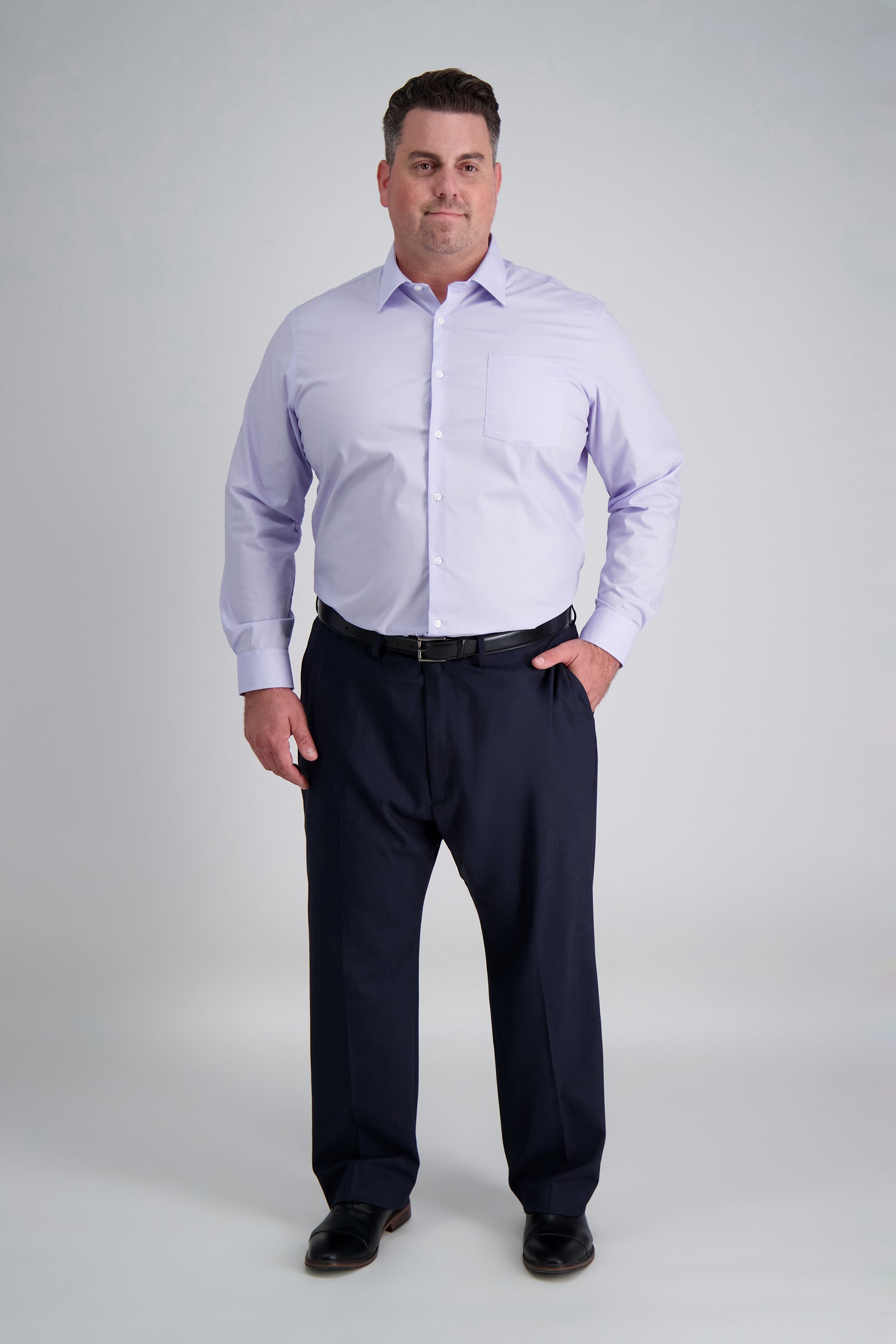Big & Tall J.M. Haggar Dress Pant - Sharkskin, , hi-res#color_dark navy