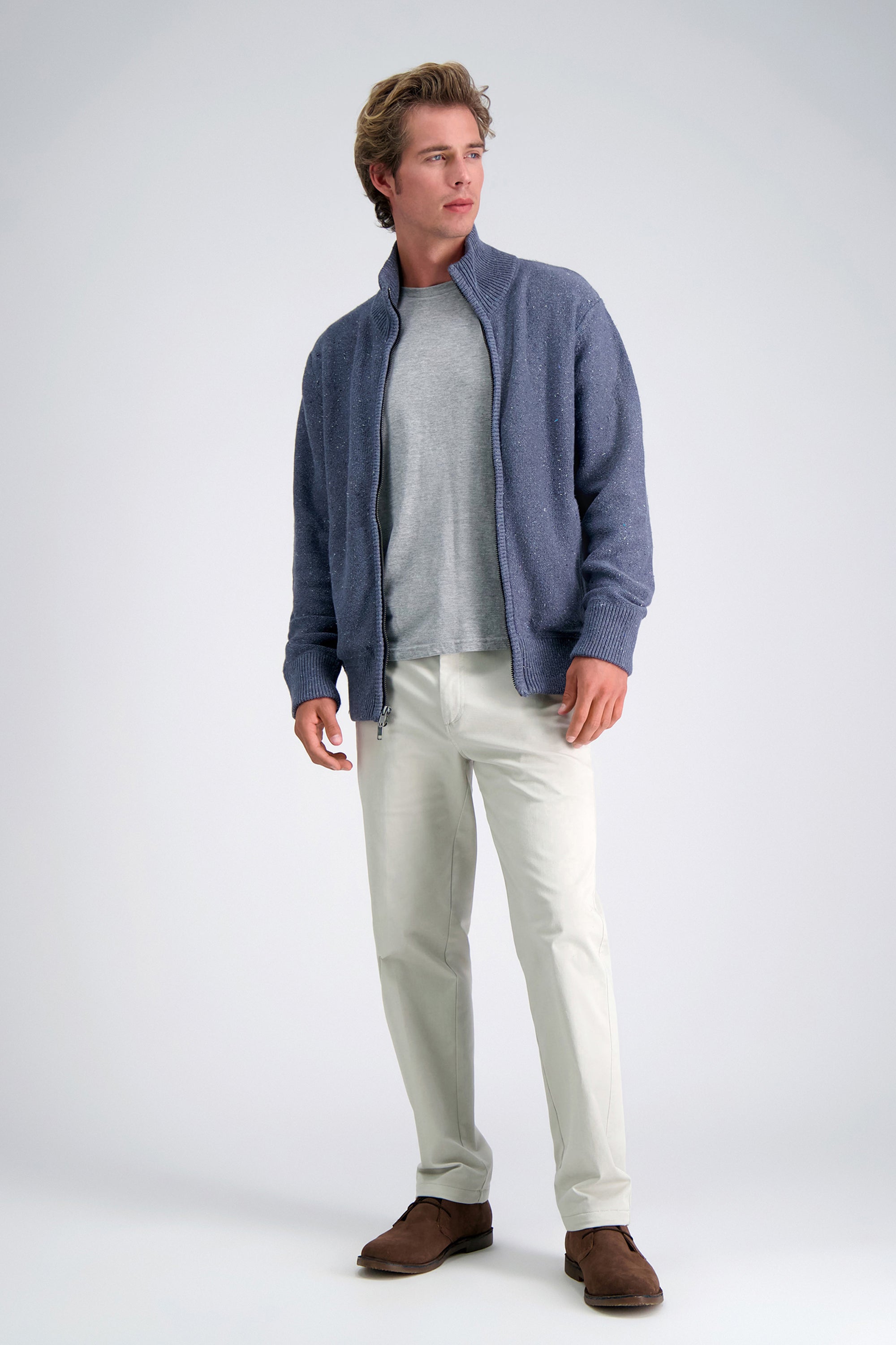 Long Sleeve Zip Sweater - Haggar.com