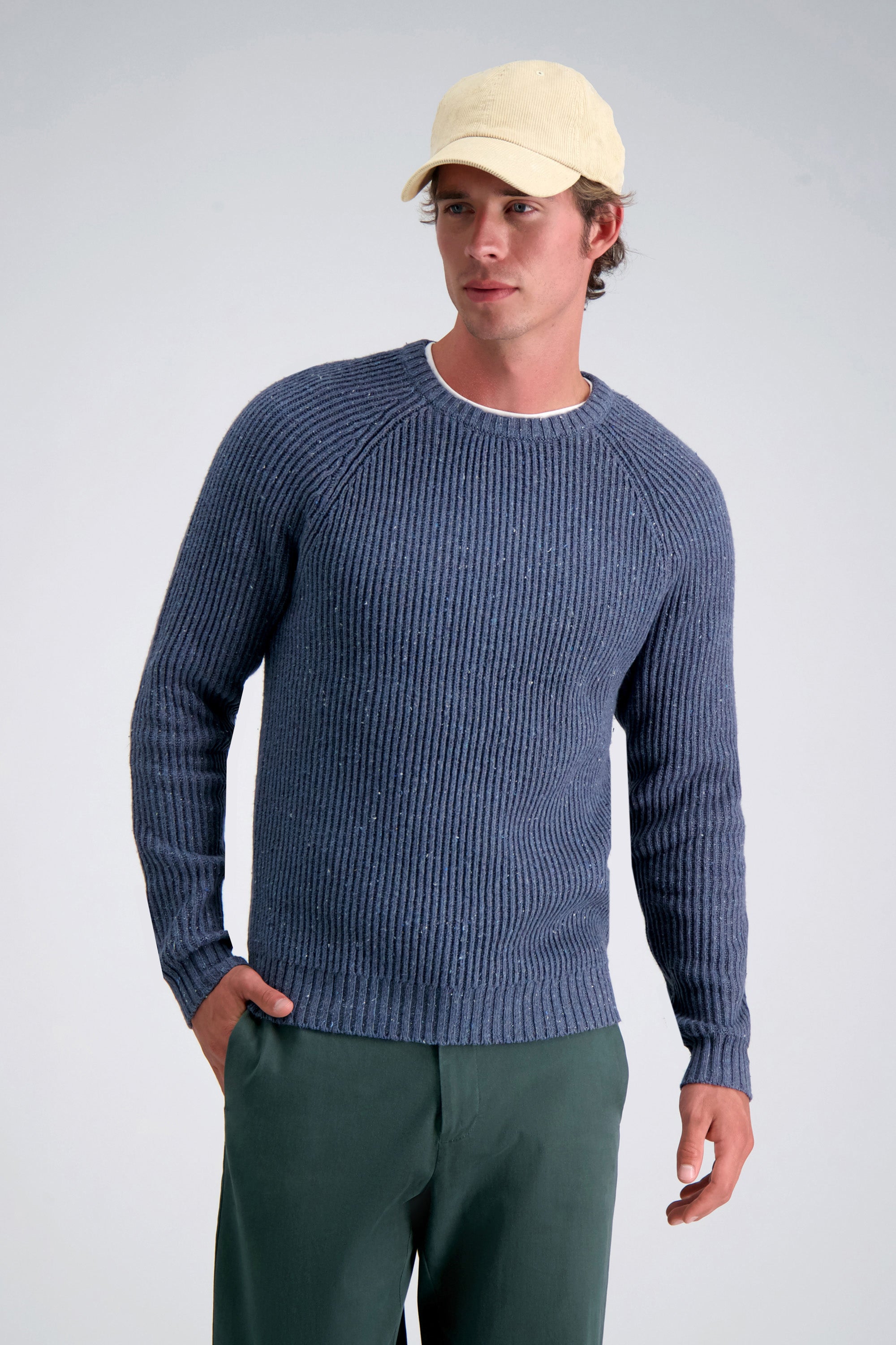 Long Sleeve Raglan Crewneck, , hi-res#color_heather navy