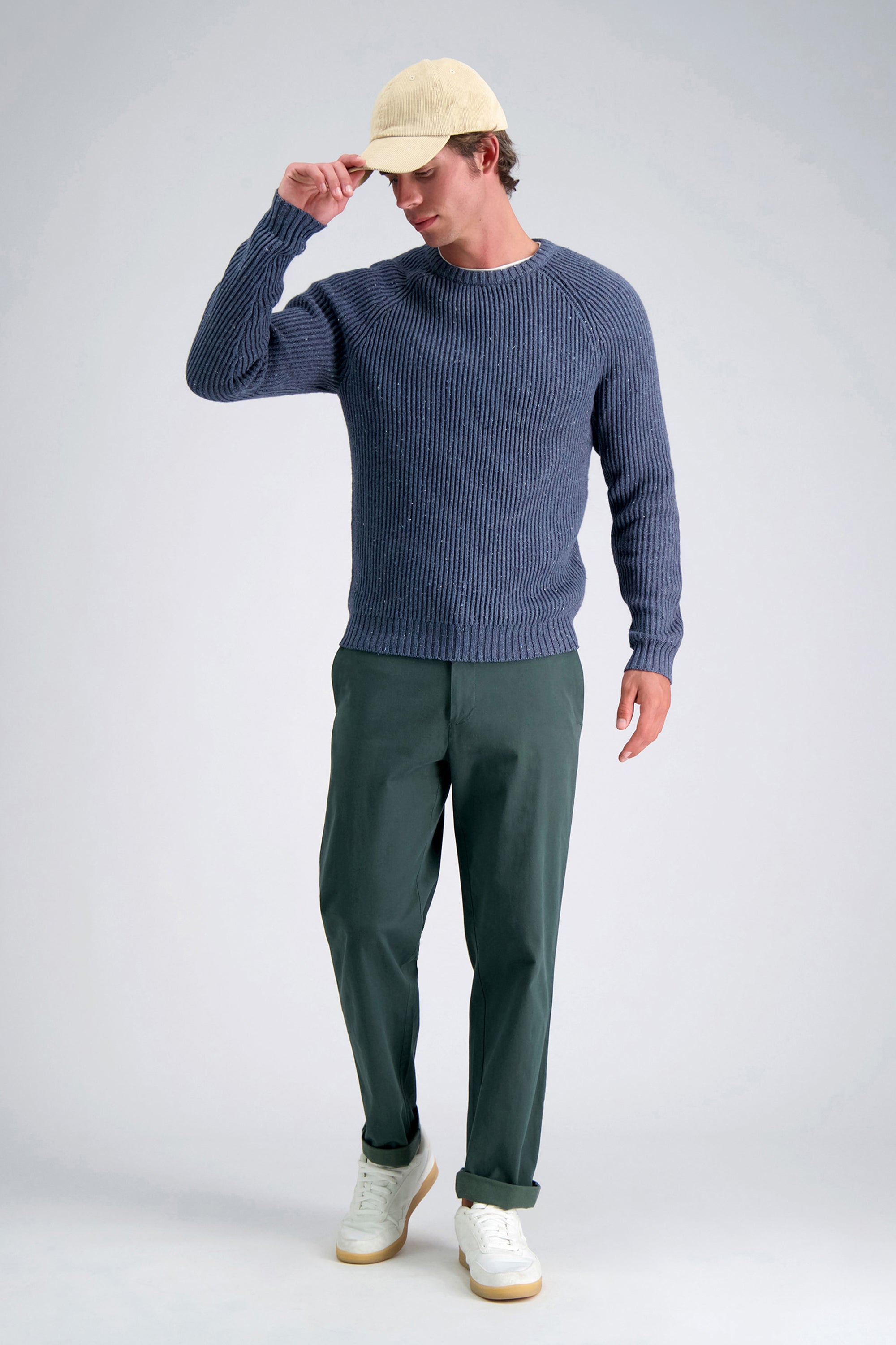 Long Sleeve Raglan Crewneck, , hi-res#color_heather navy