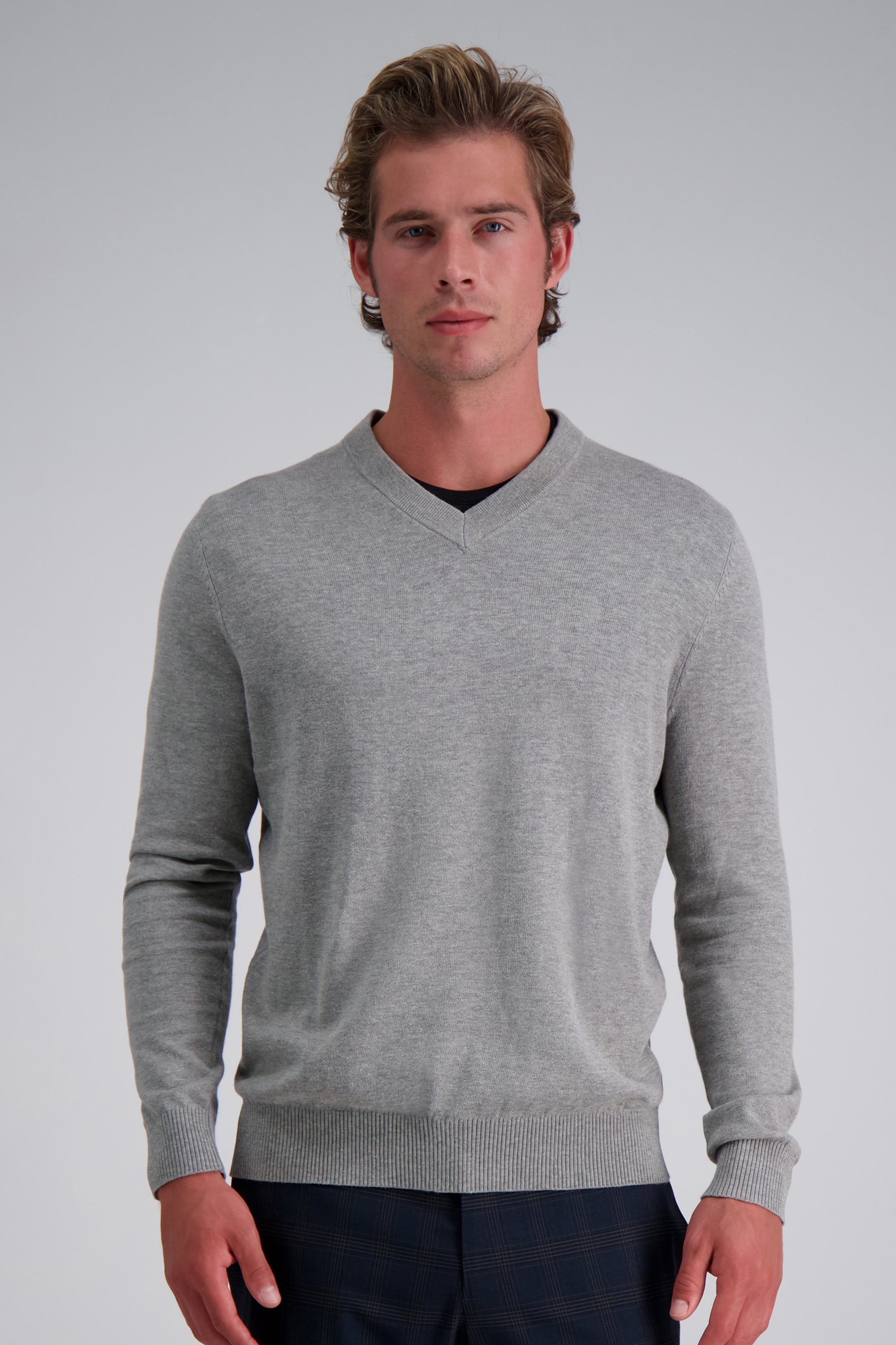 Long Sleeve V-Neck Sweater - Haggar.com