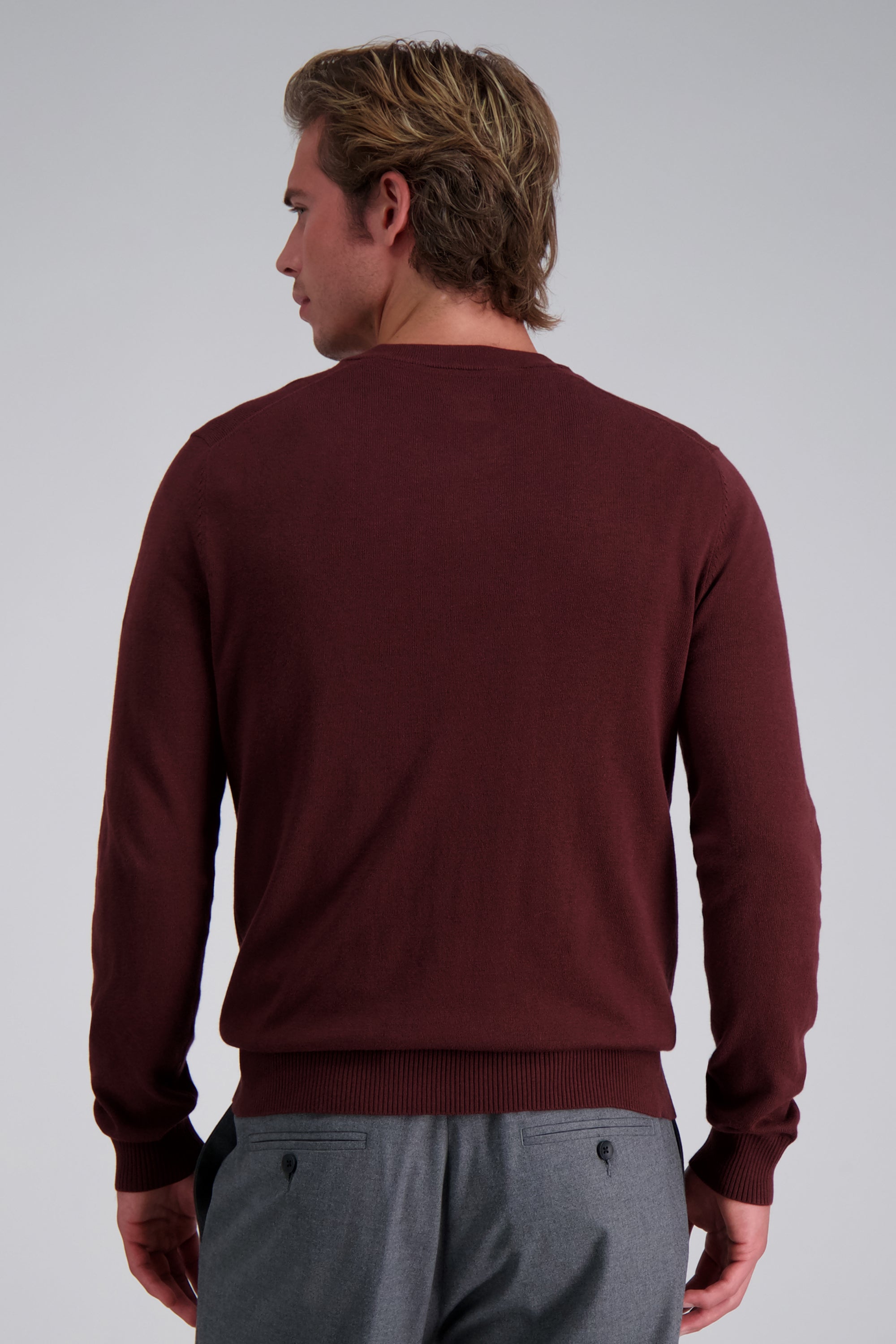 Long Sleeve V-Neck Sweater - Haggar.com