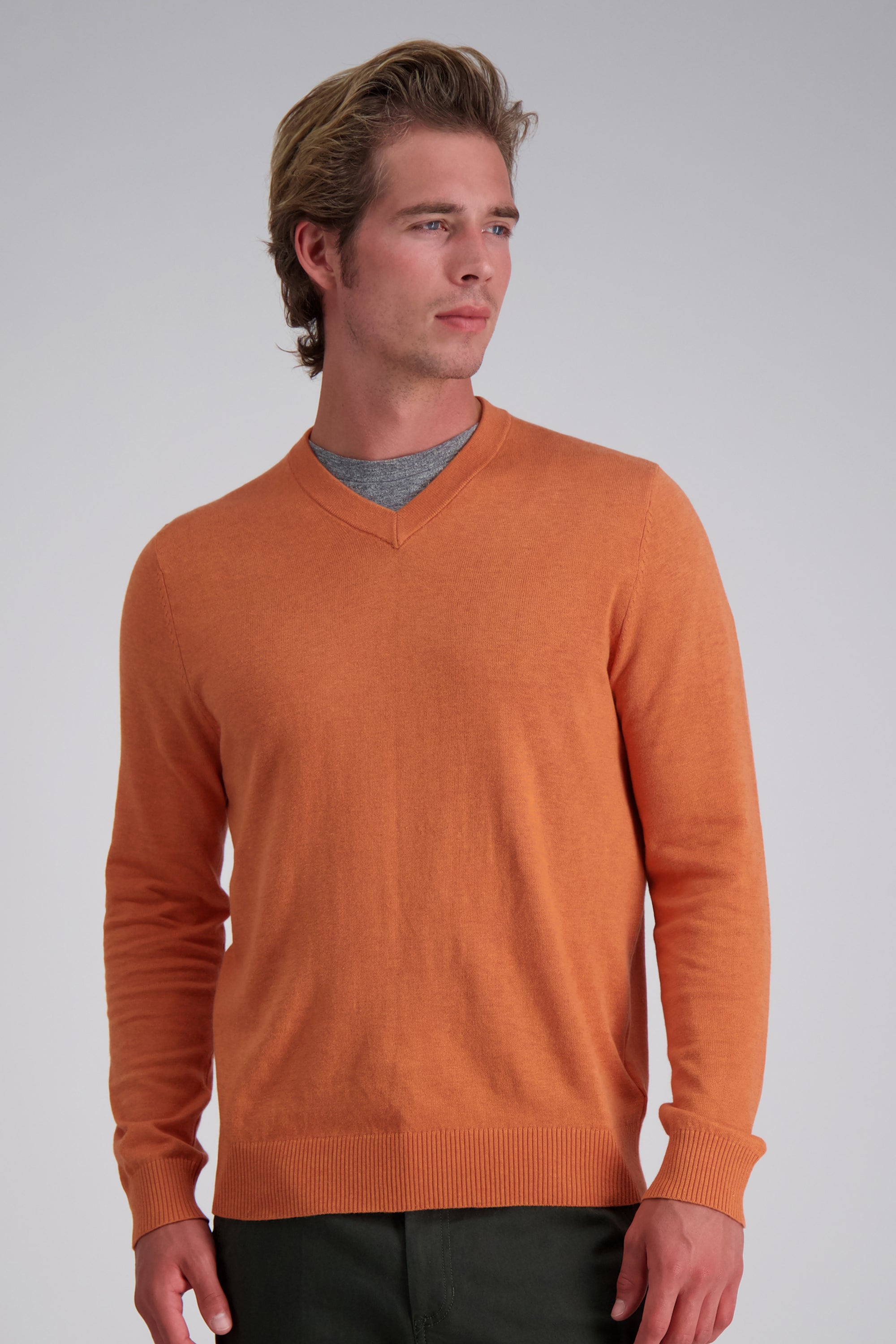 Long Sleeve V-Neck Sweater - Haggar.com