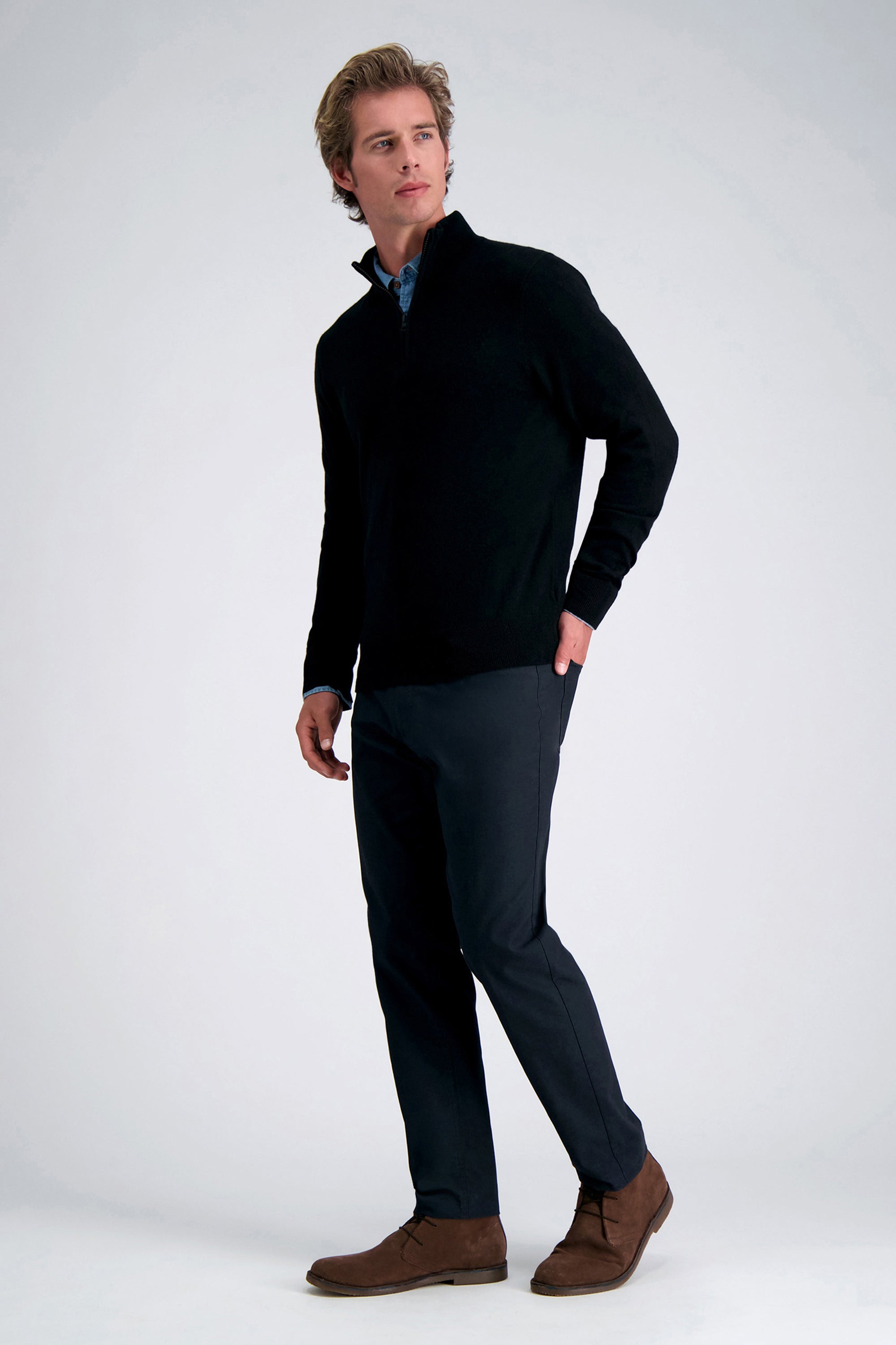 Long Sleeve Zip Sweater, , hi-res